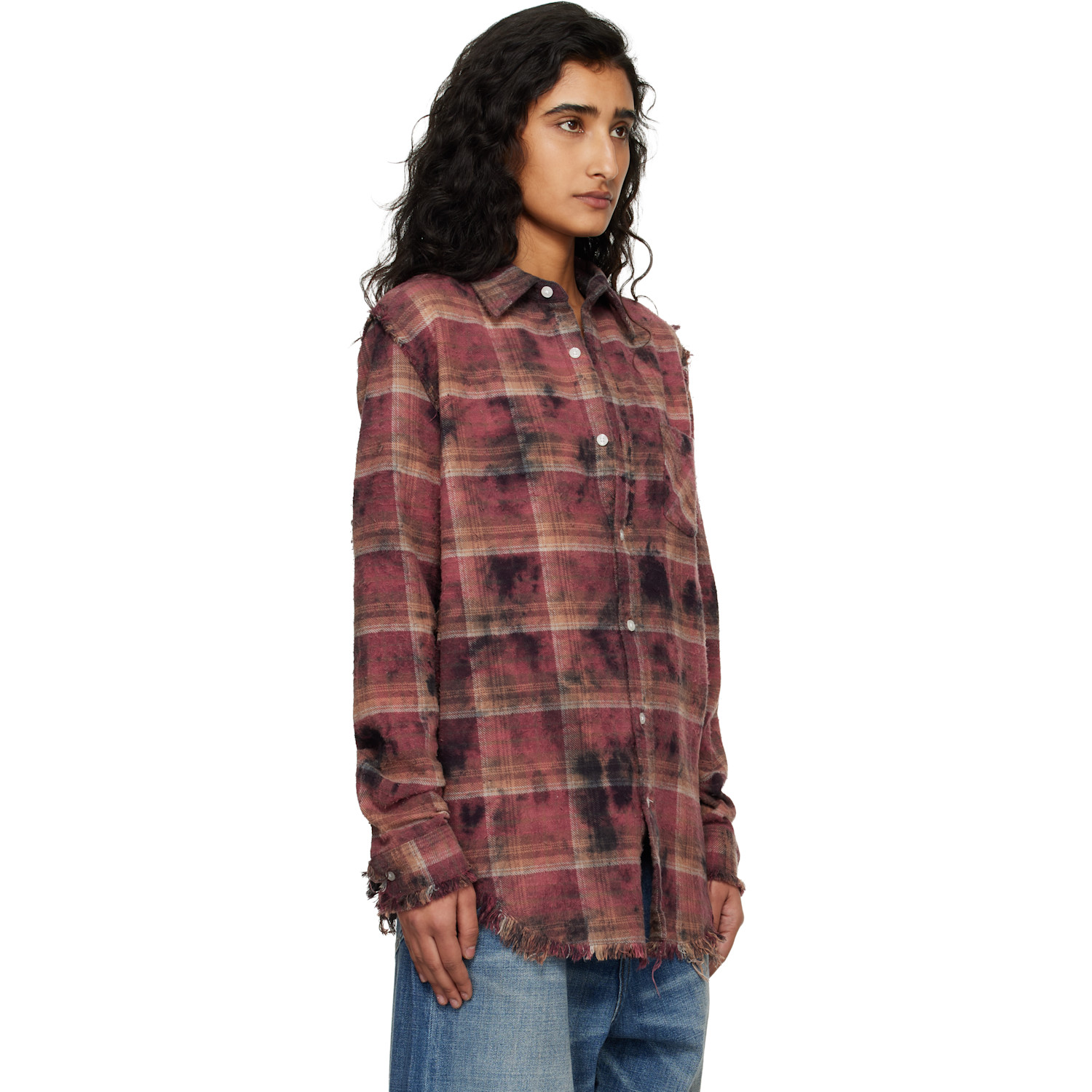  R13 Red Shredded Seam Shirt 