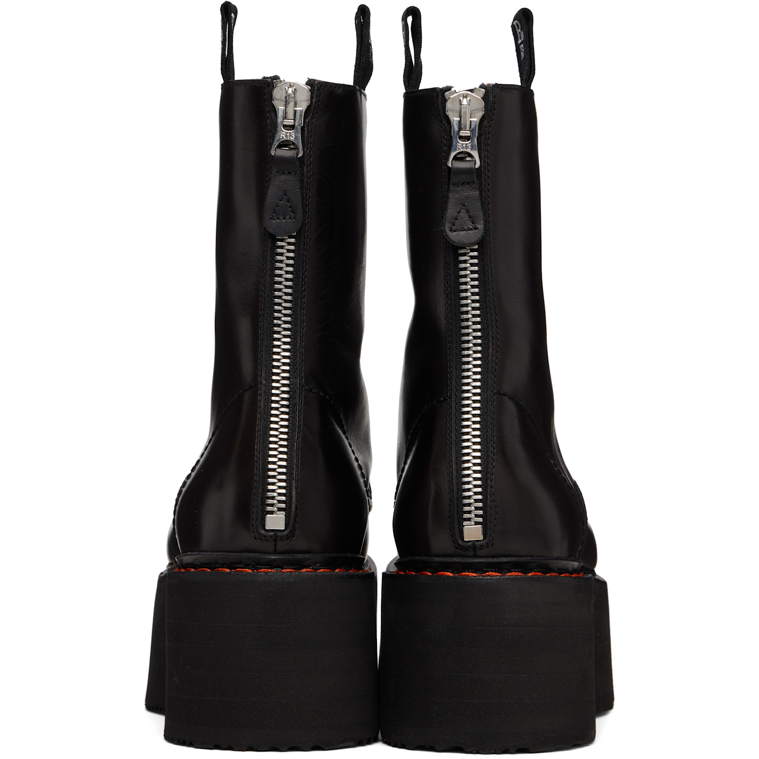  R13 Black Double Stack Boots 