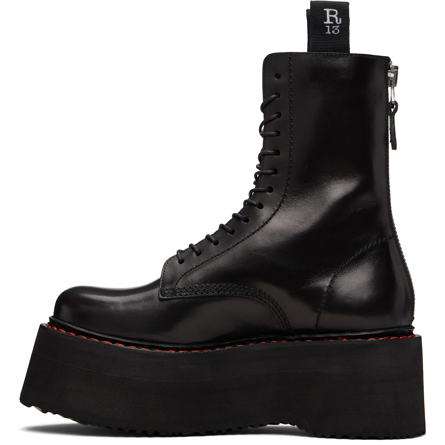  R13 Black Double Stack Boots 