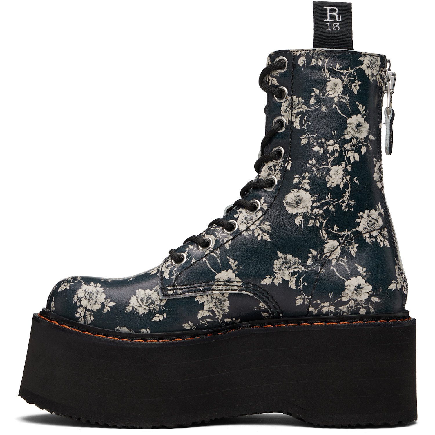  R13 Black & Off-white Double Stack Boots 