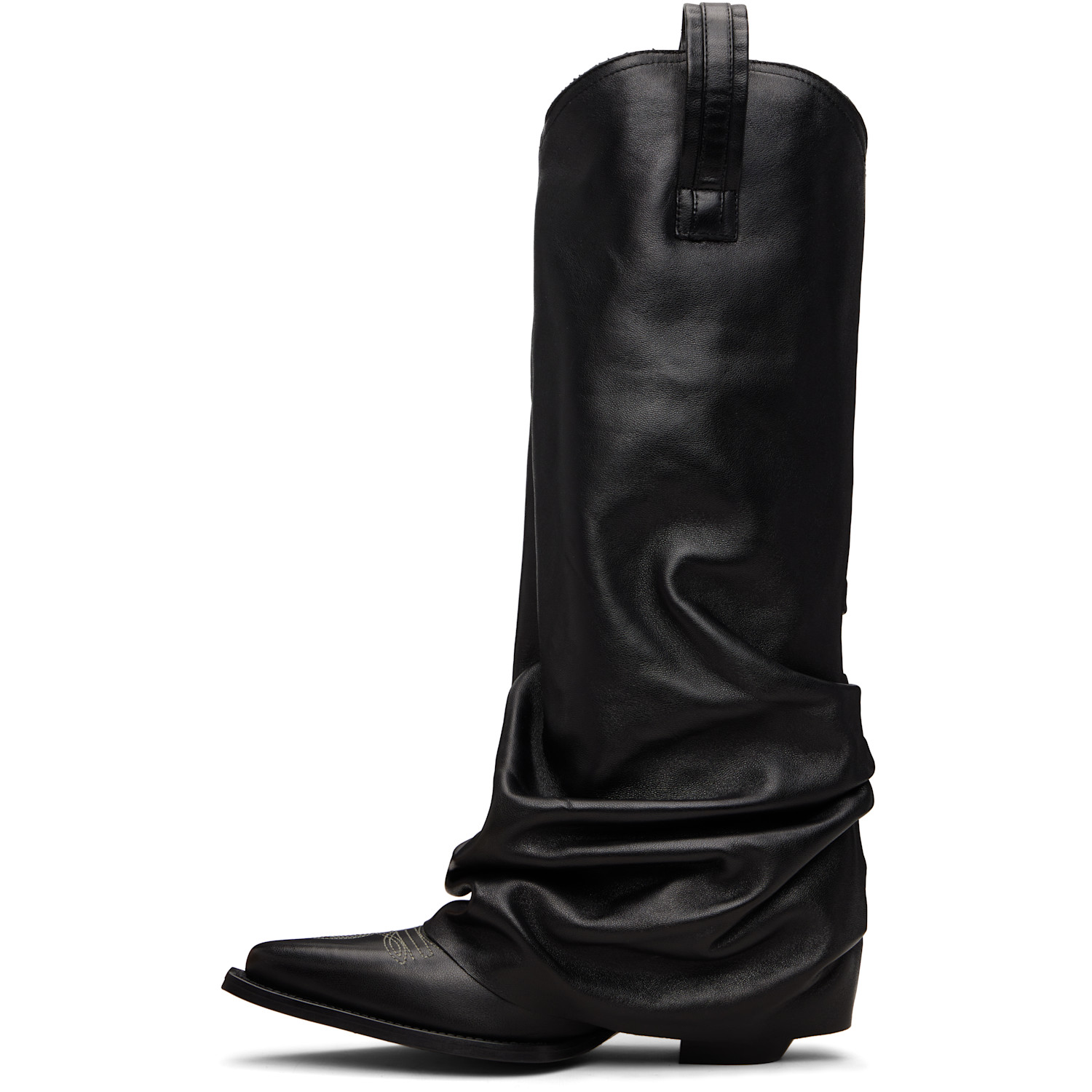 R13 Black Sleeve Mid Cowboy Boots 