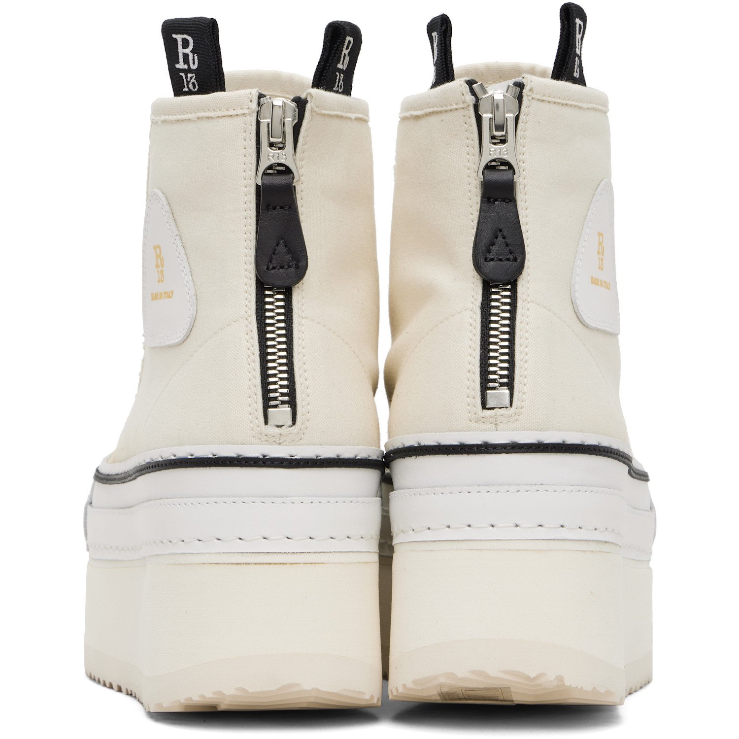  R13 Off-white Courtney Platform High Top Sneakers 
