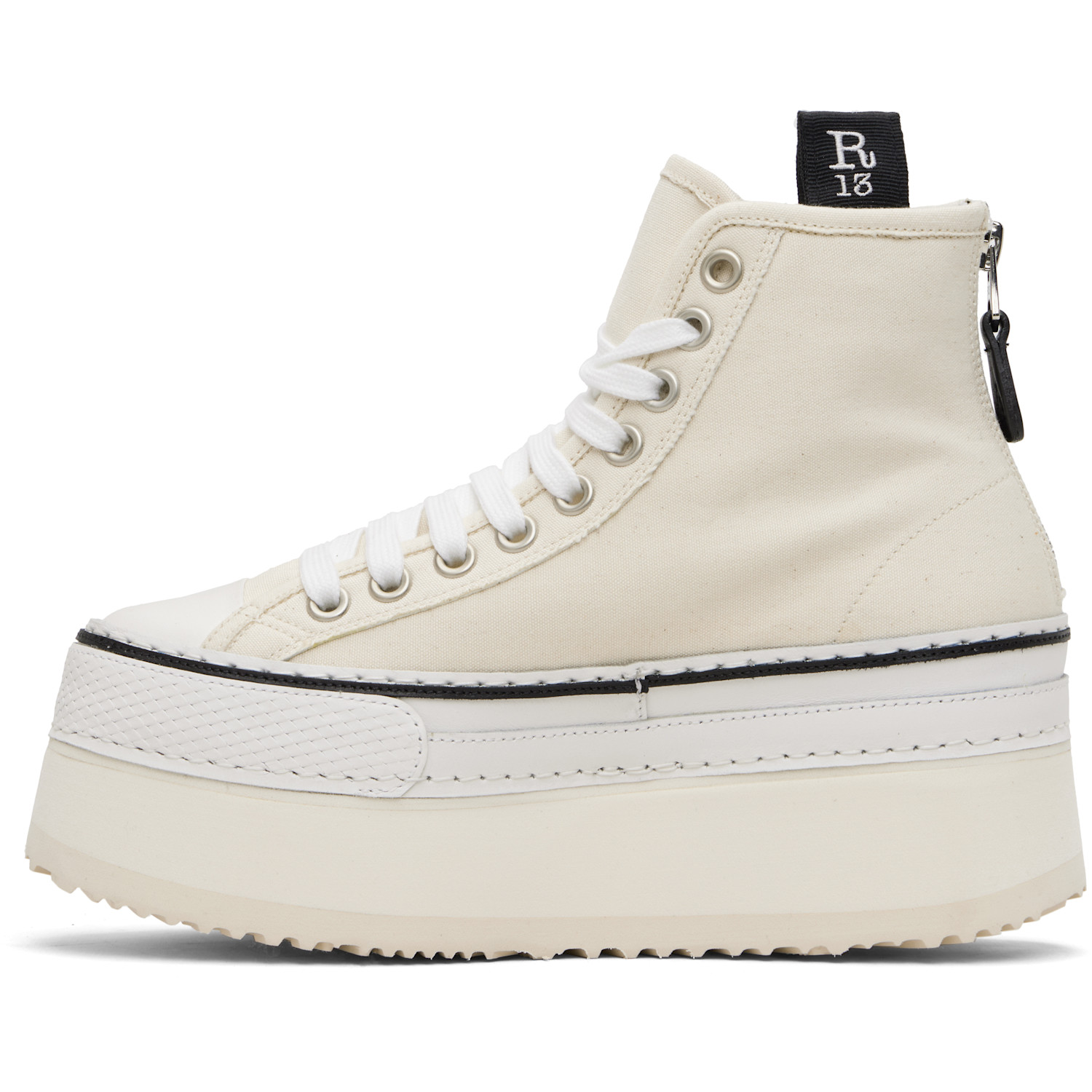  R13 Off-white Courtney Platform High Top Sneakers 