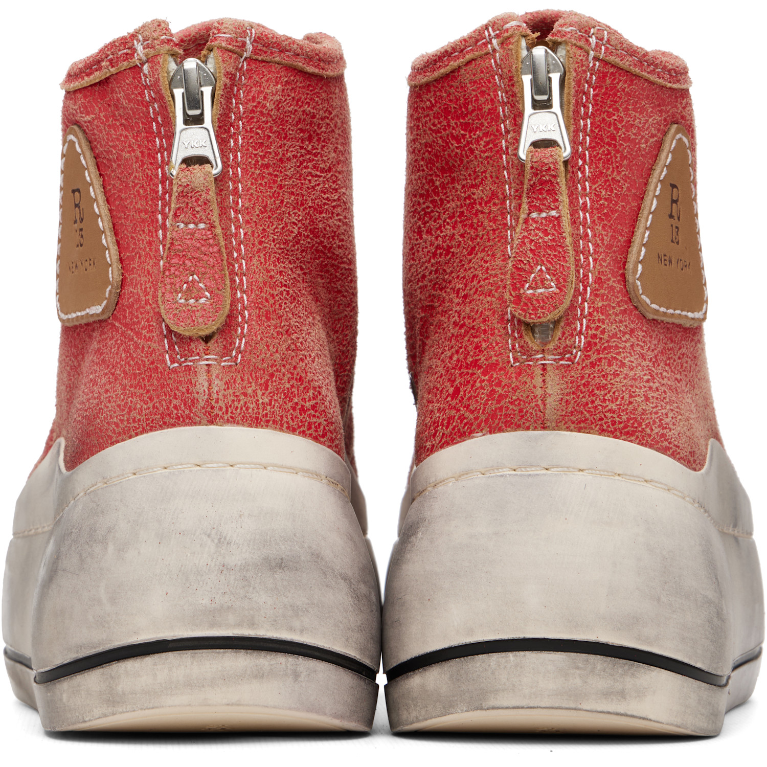  R13 Red Kurt High Top Sneakers 