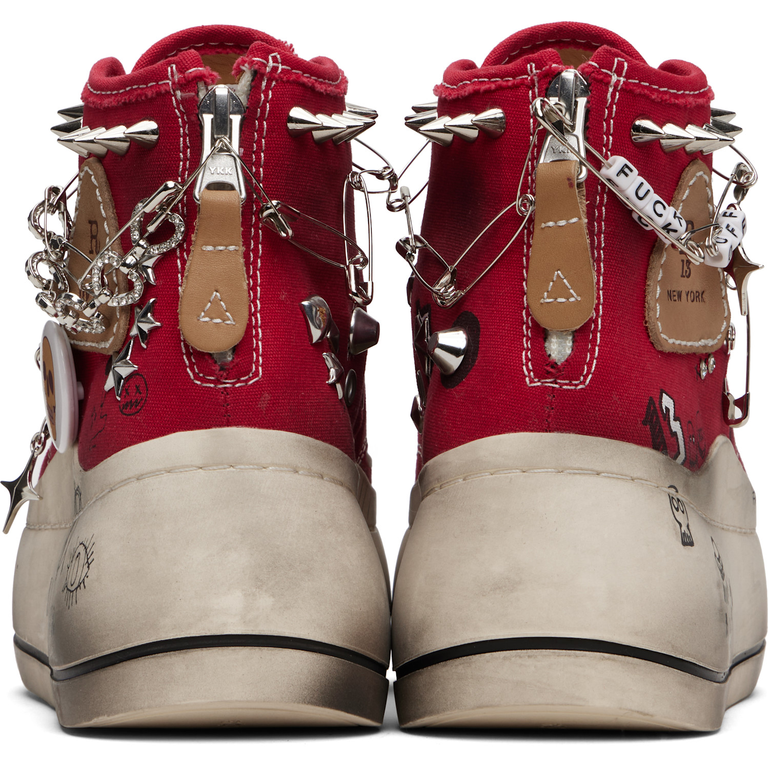  R13 Red Kurt High Top Sneakers 
