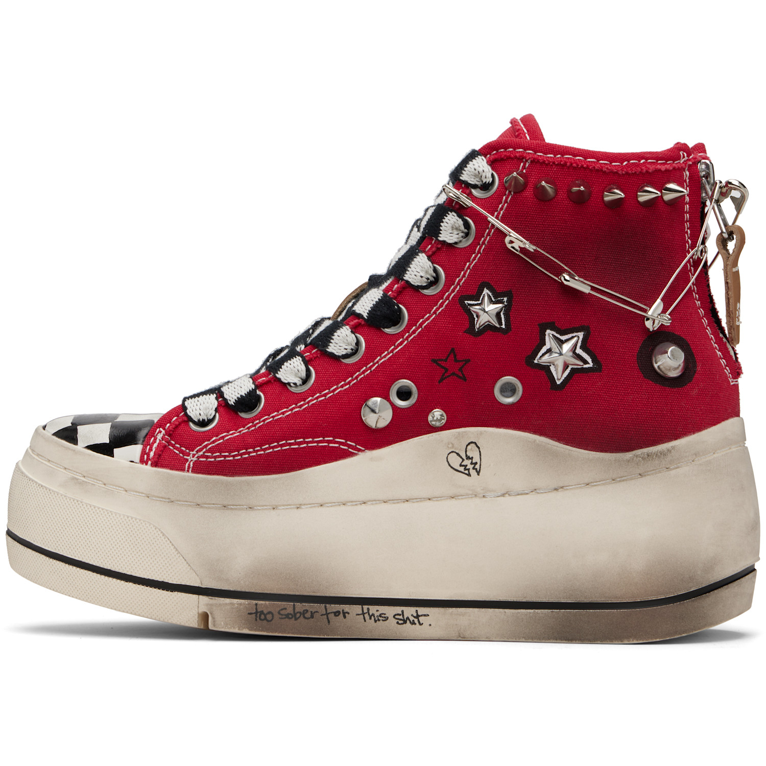  R13 Red Kurt High Top Sneakers 