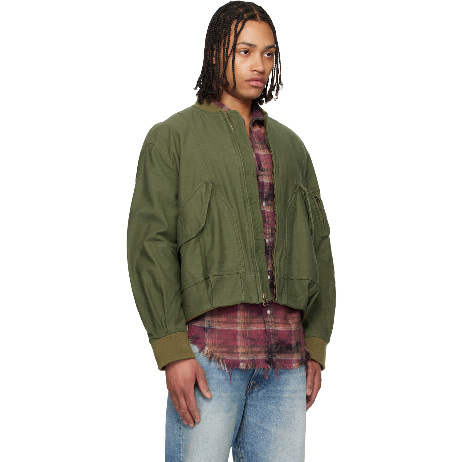  R13 Khaki Bubble Bomber Jacket 