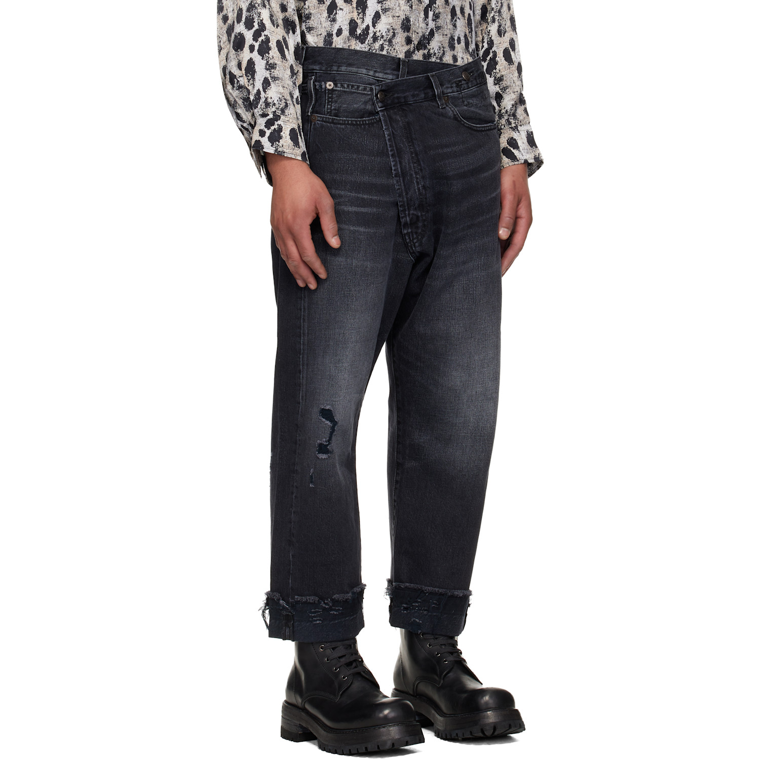  R13 Black Crossover Jeans 