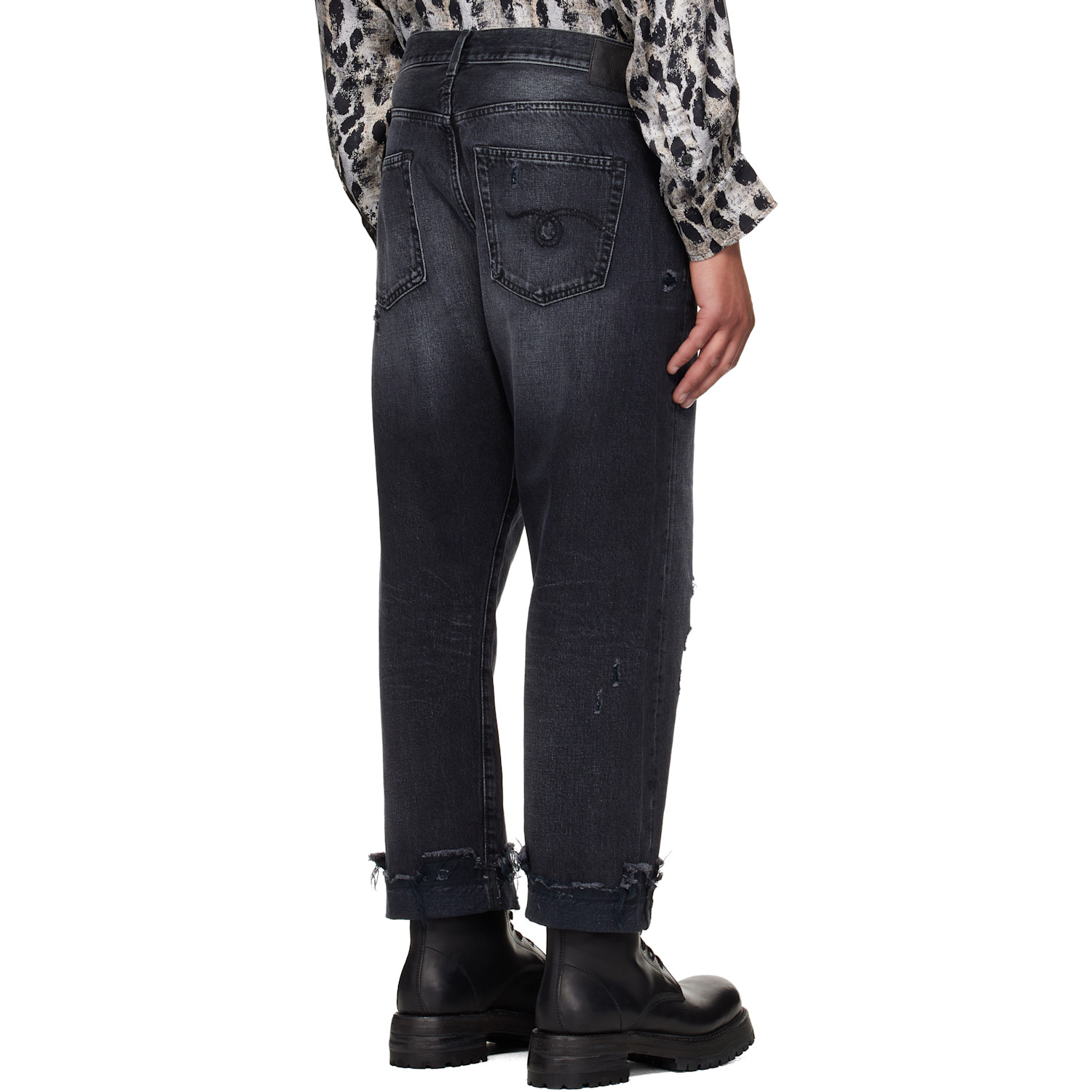  R13 Black Crossover Jeans 