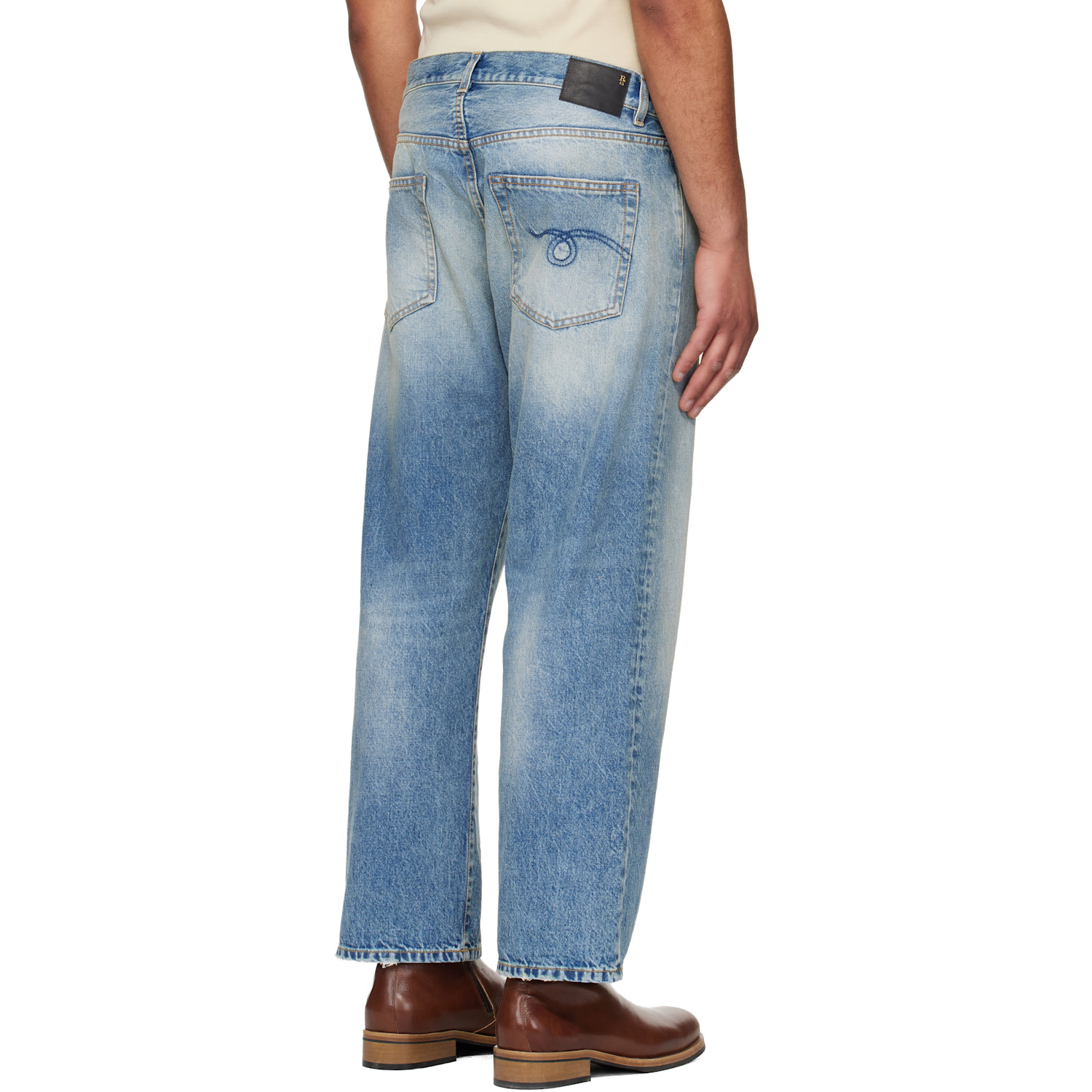  R13 Blue Washed Boyfriend Jeans 