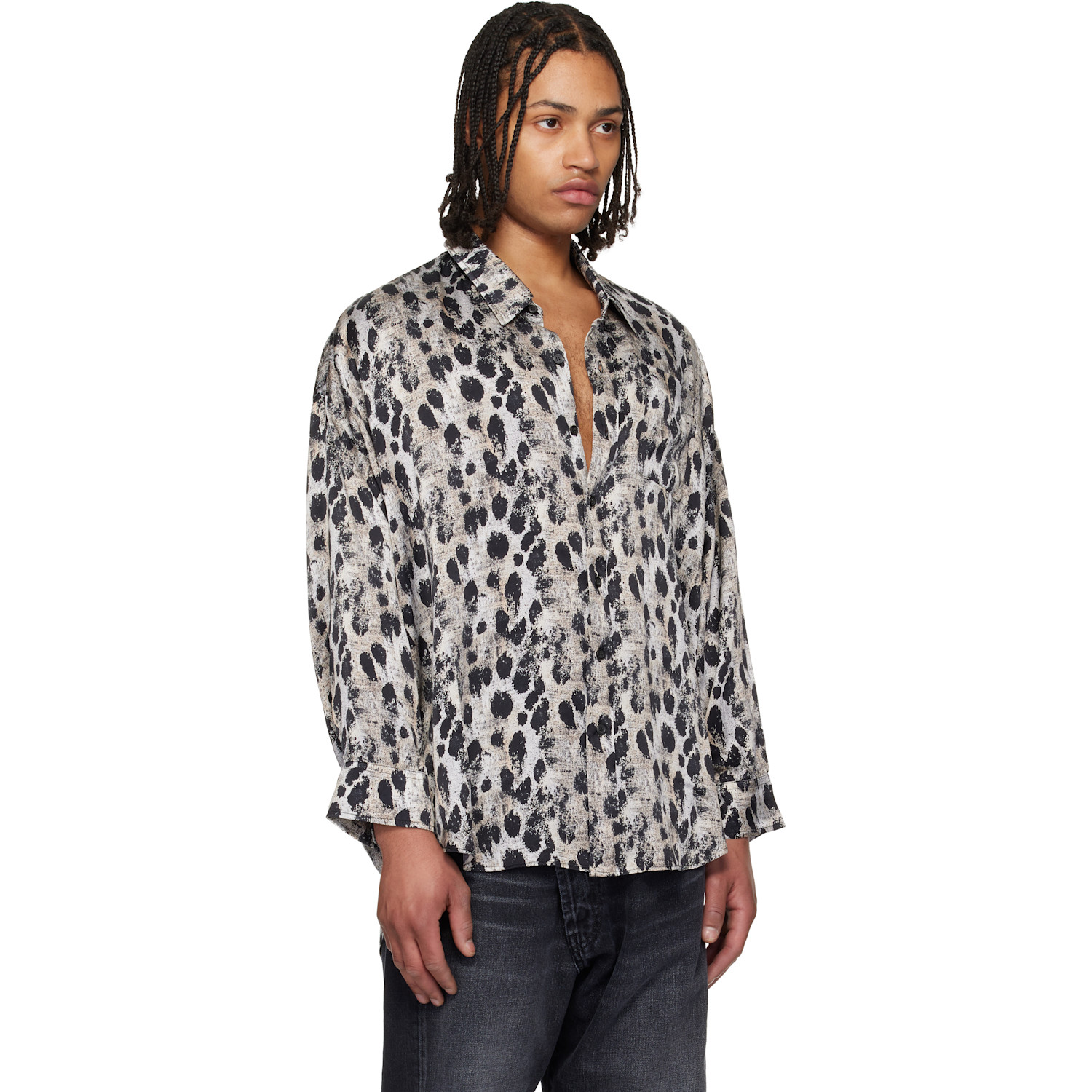  R13 Black & White Drop Neck Shirt 