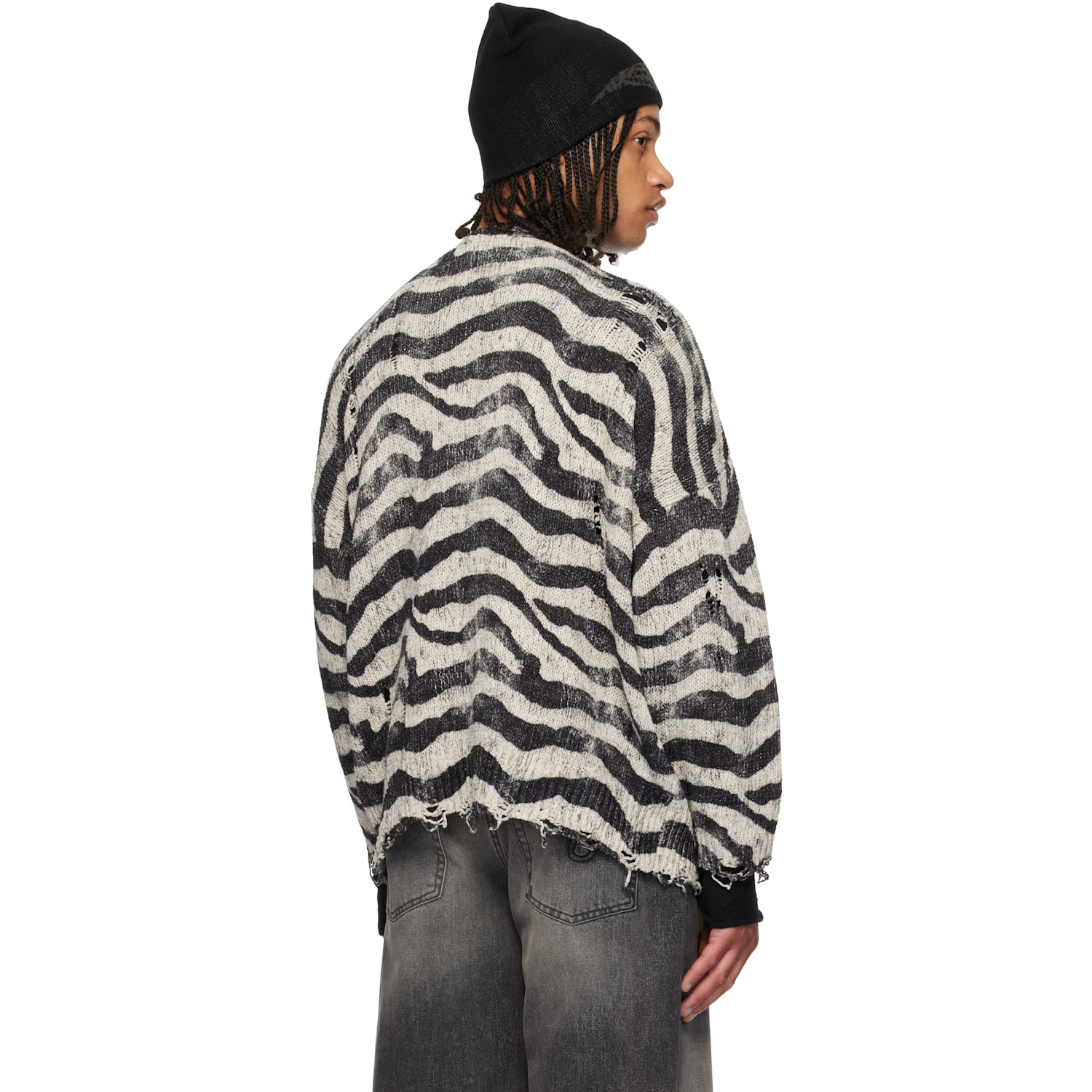  R13 Black & White Printed Oversized Cardigan 