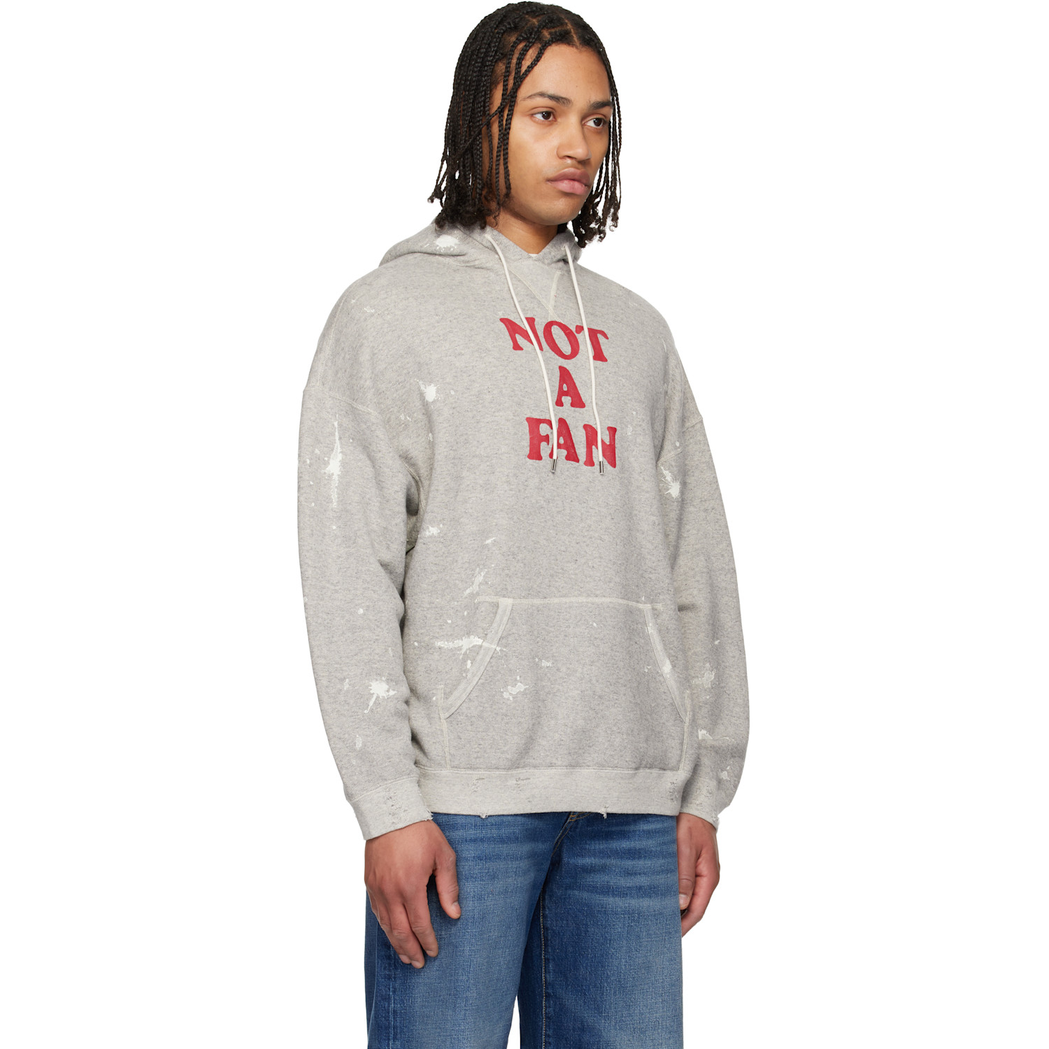  R13 Gray 'not A Fan' Oversized Hoodie 