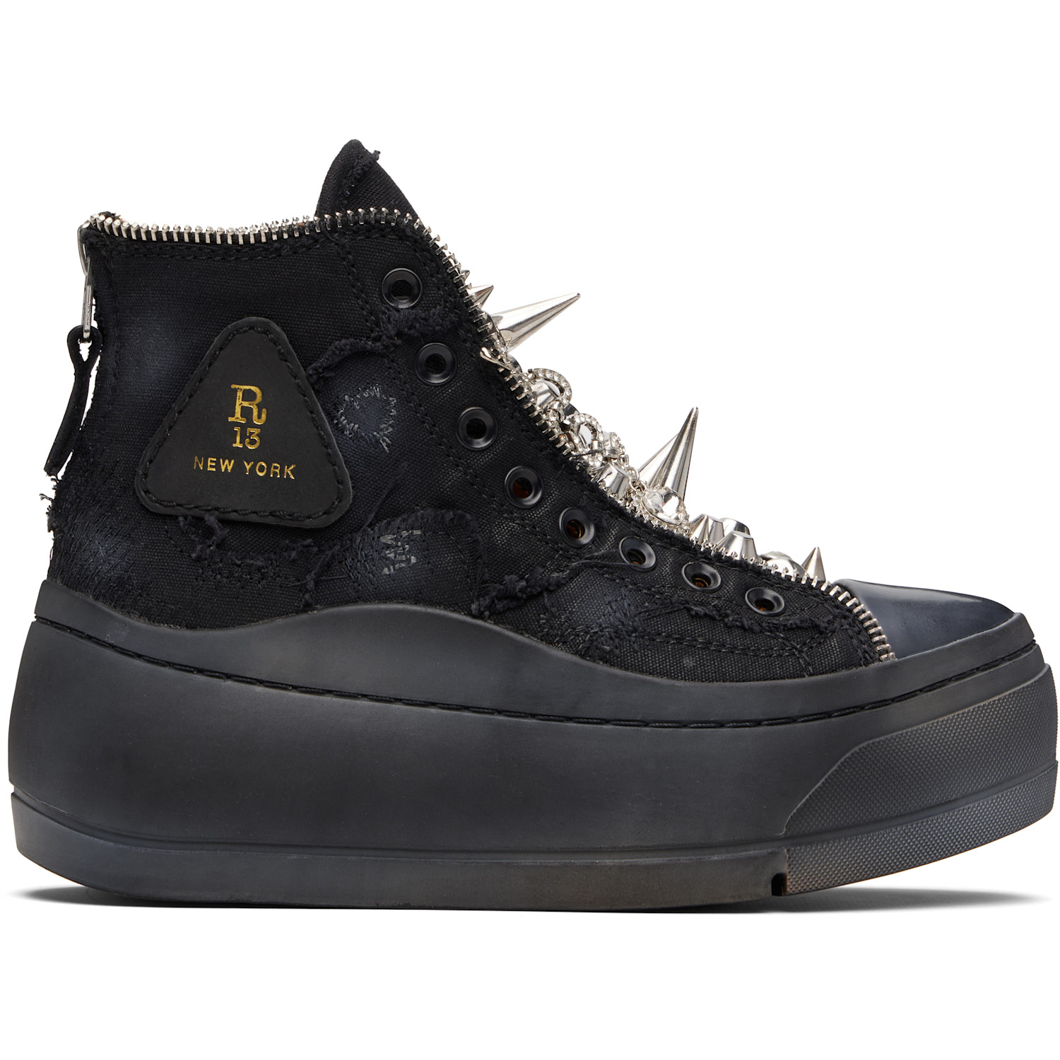 R13 Black Lace Free Kurt High Top Sneakers