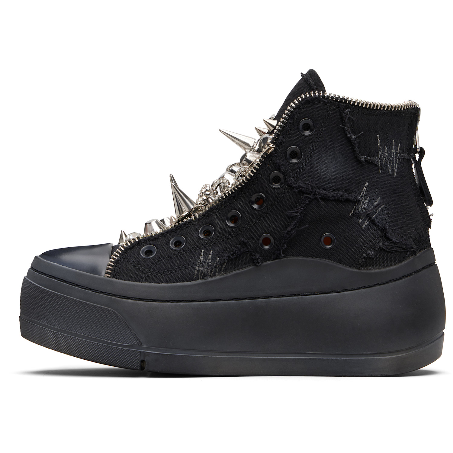  R13 Black Lace Free Kurt High Top Sneakers 