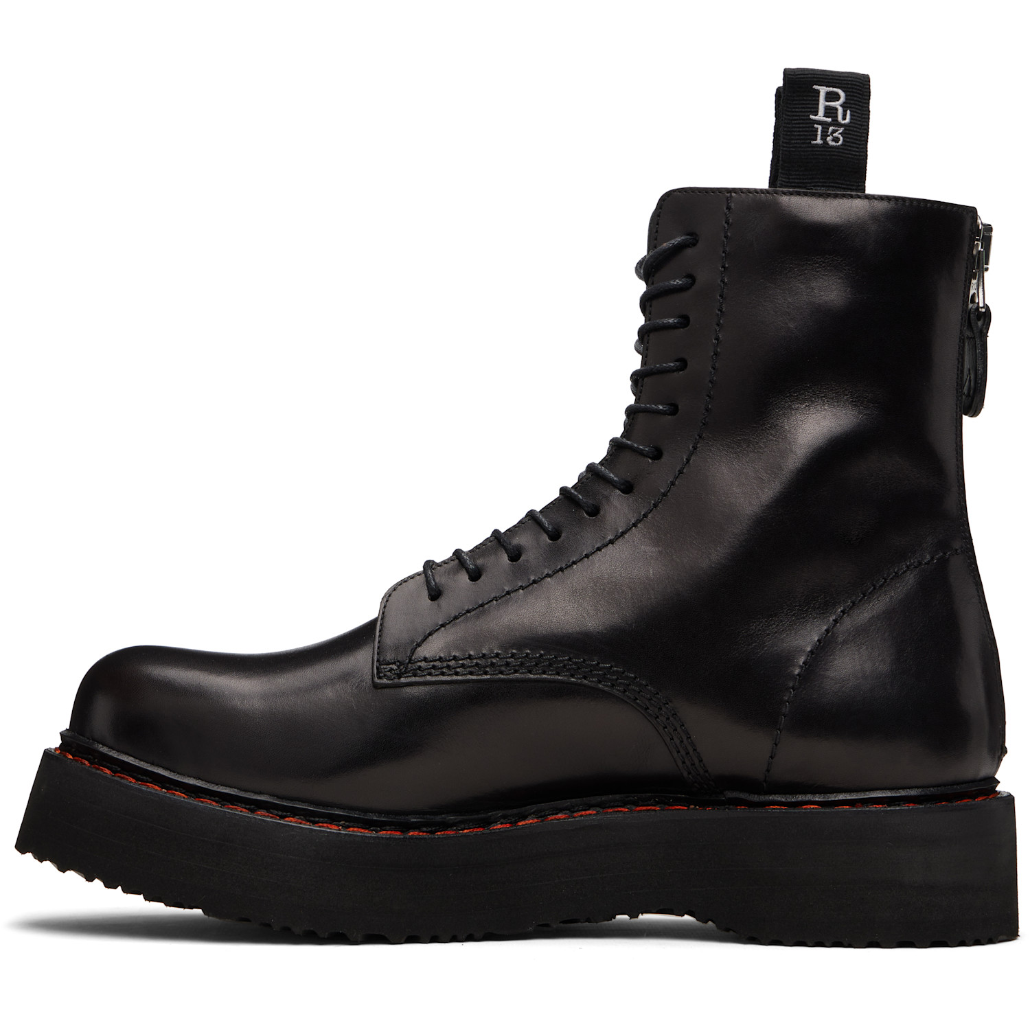  R13 Black Single Stack Boots 