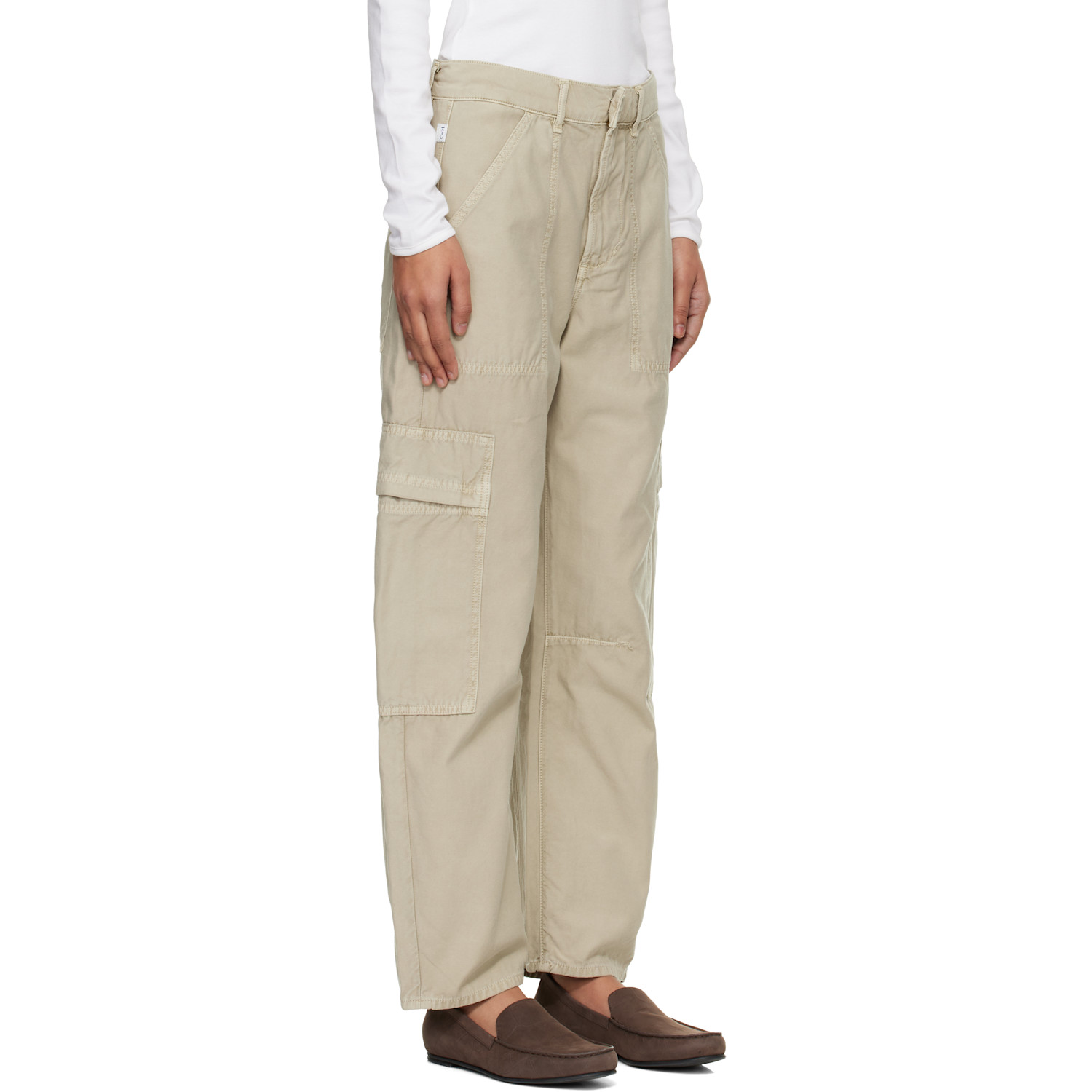  Citizens Of Humanity Beige Marcelle Cargo Pants 