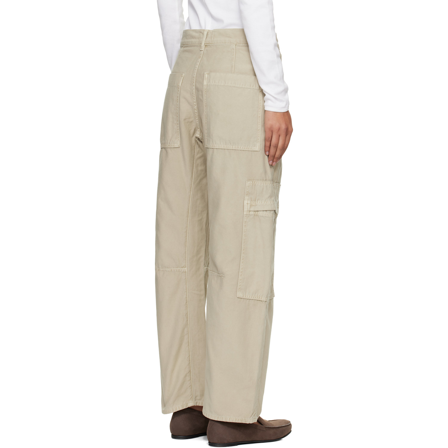  Citizens Of Humanity Beige Marcelle Cargo Pants 