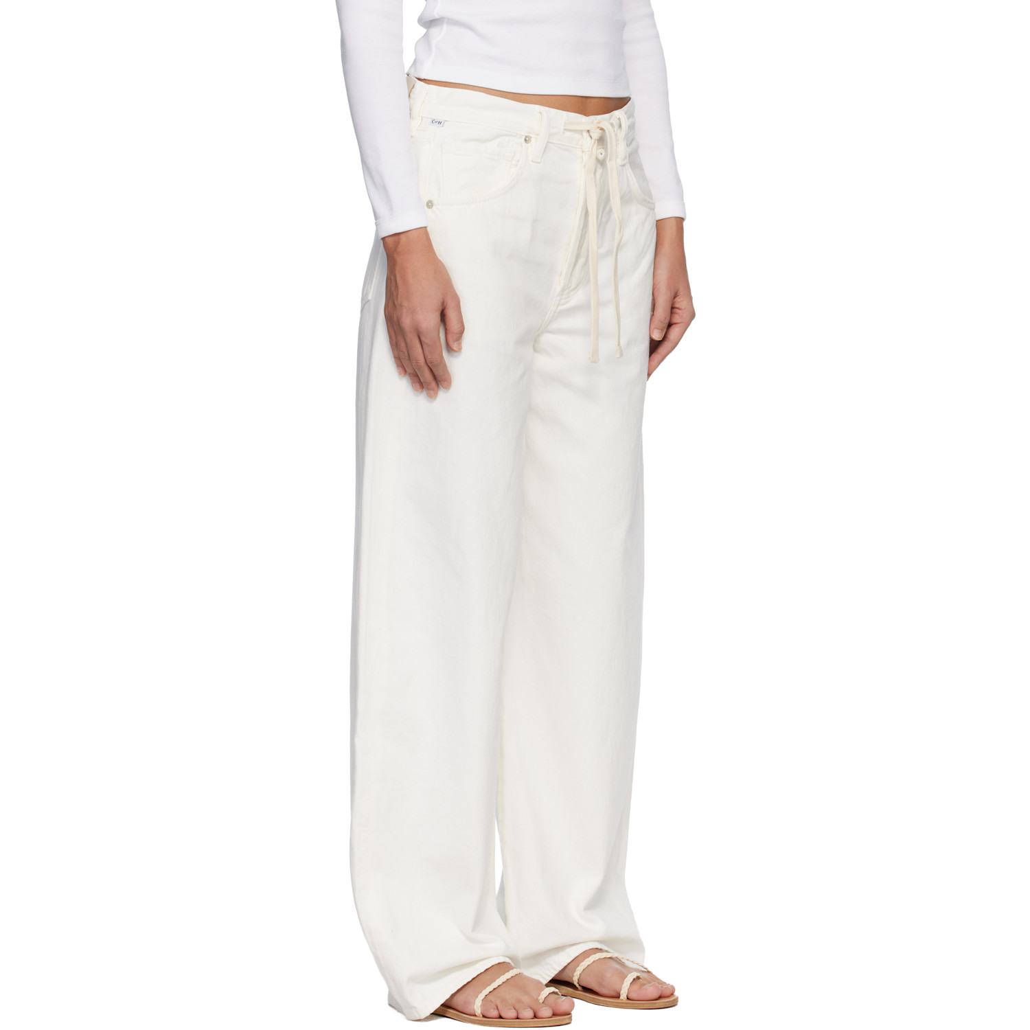  Citizens Of Humanity Off-white Brynn Drawstring Jeans 