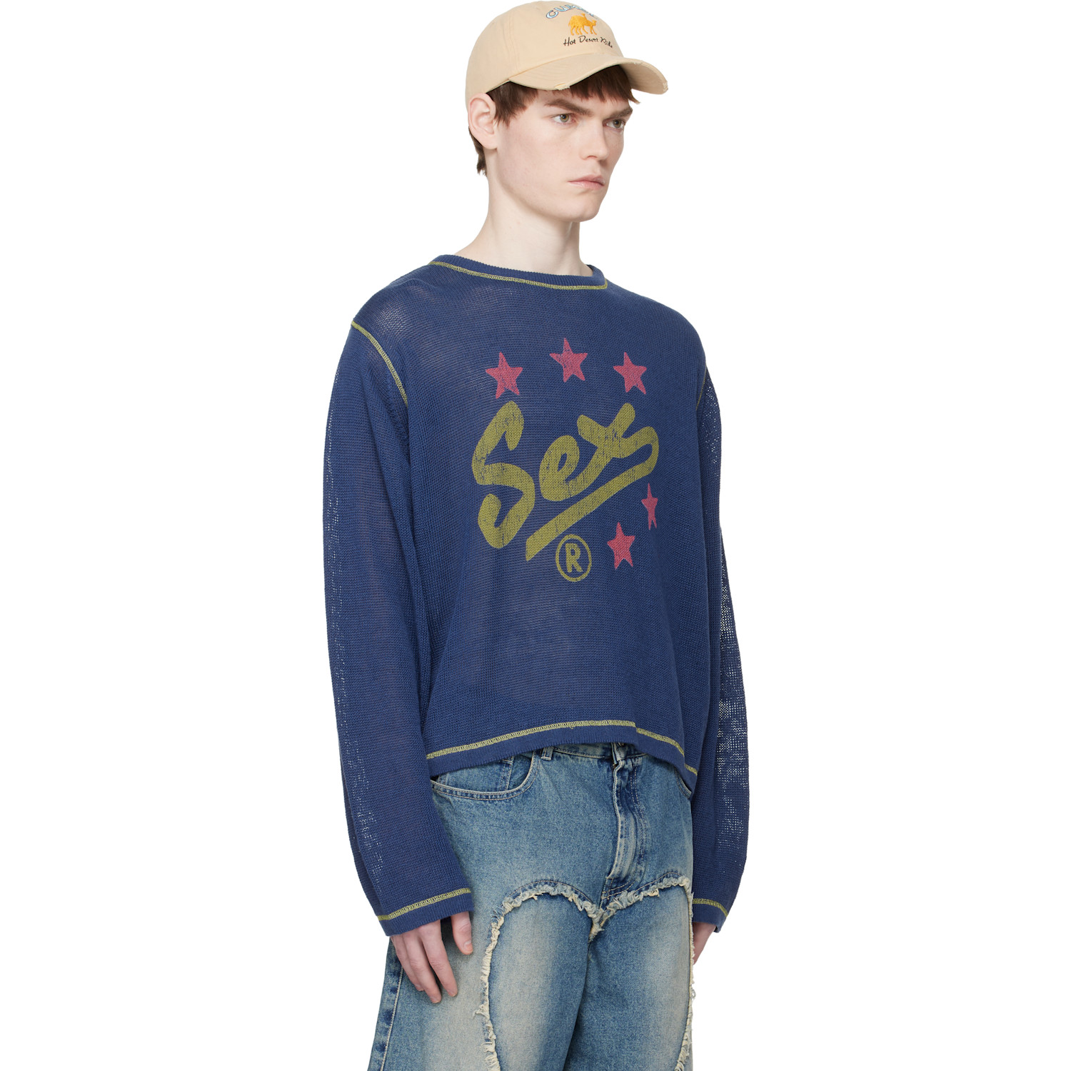  Carne Bollente Blue 'spell It Out' Sweater 