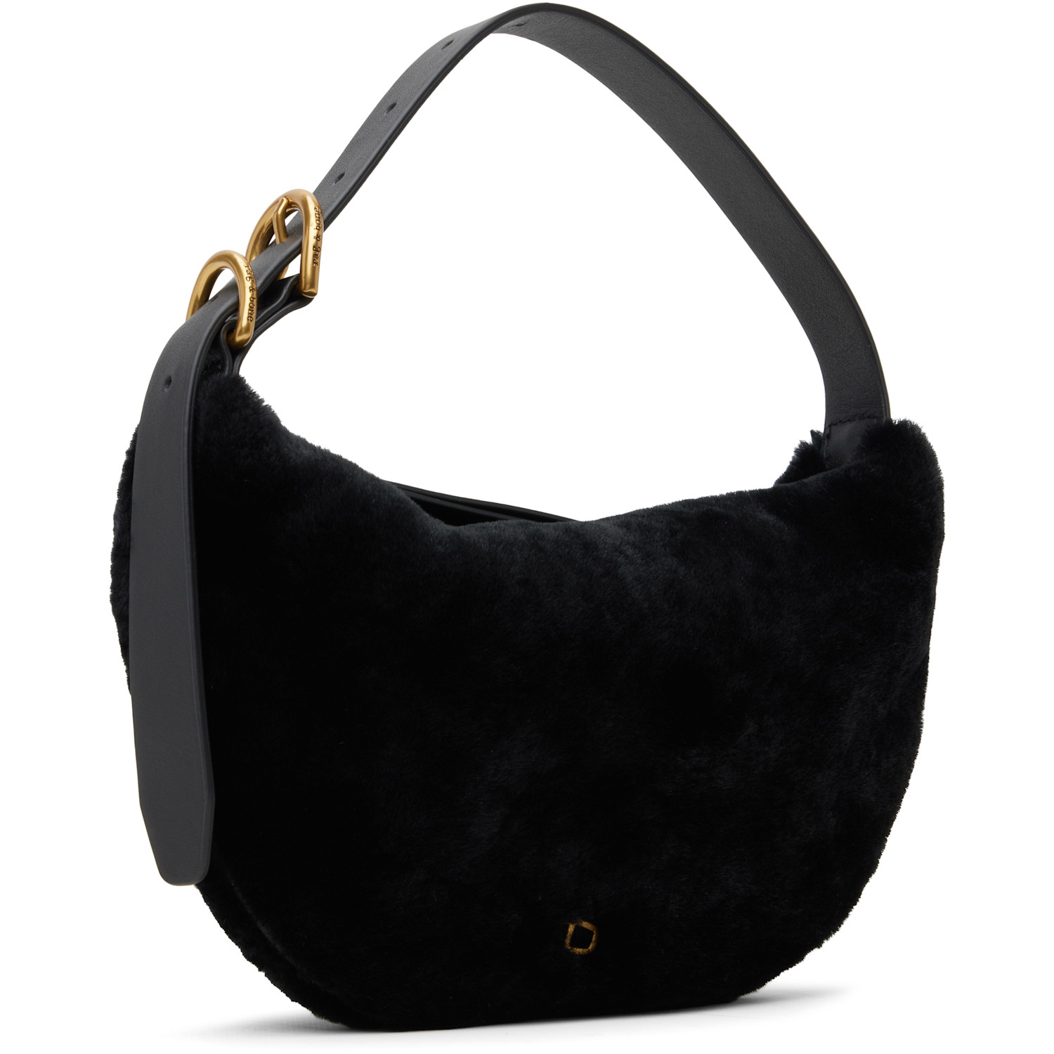  Rag & Bone Black Mercer Small Shearling Bag 