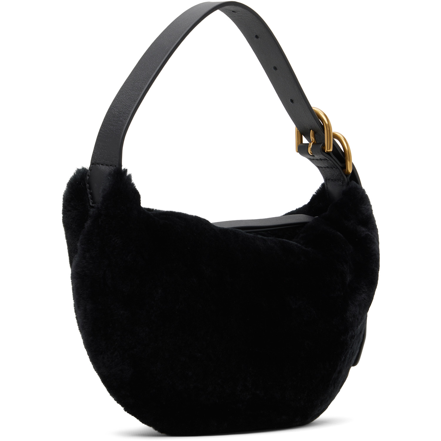  Rag & Bone Black Mercer Small Shearling Bag 