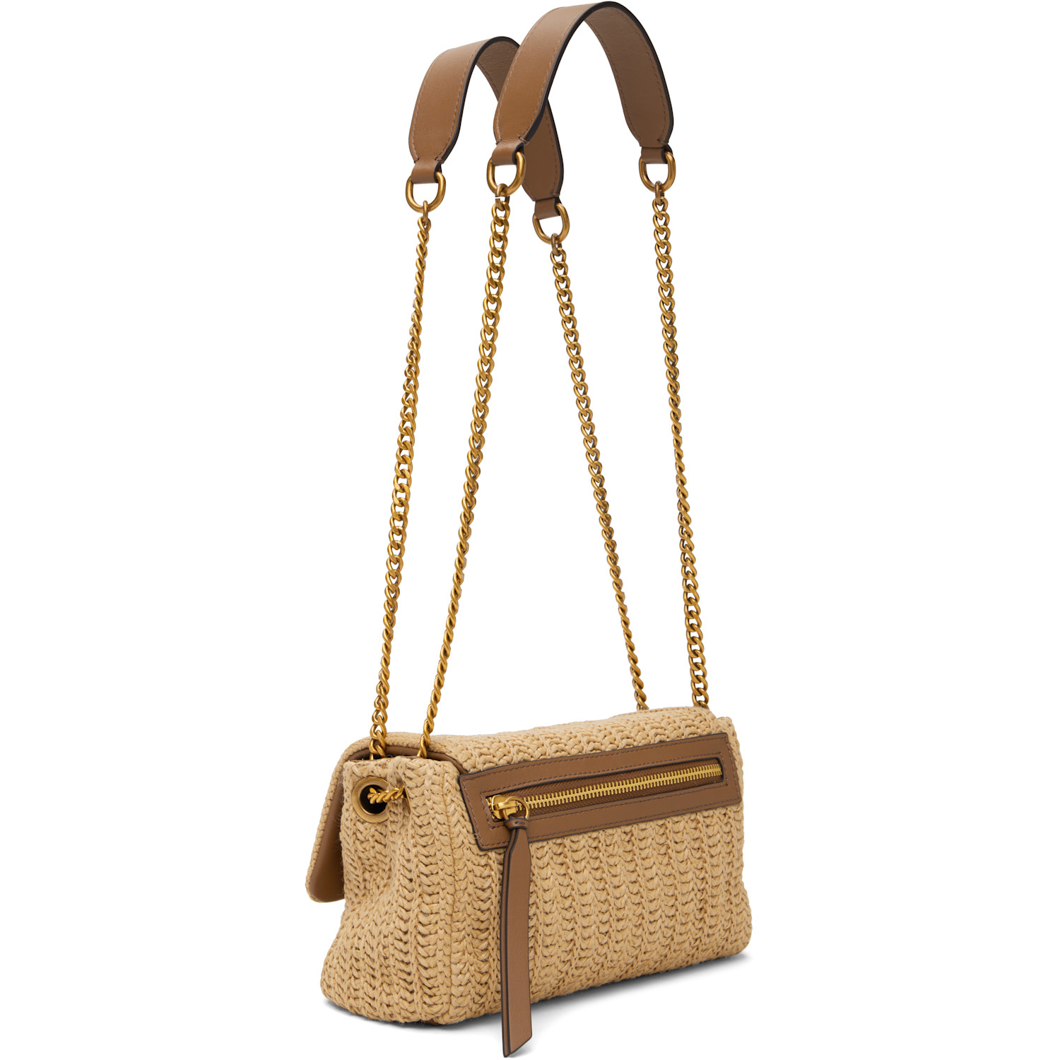 Rag & Bone Beige Chelsea Small Straw Flap Bag 