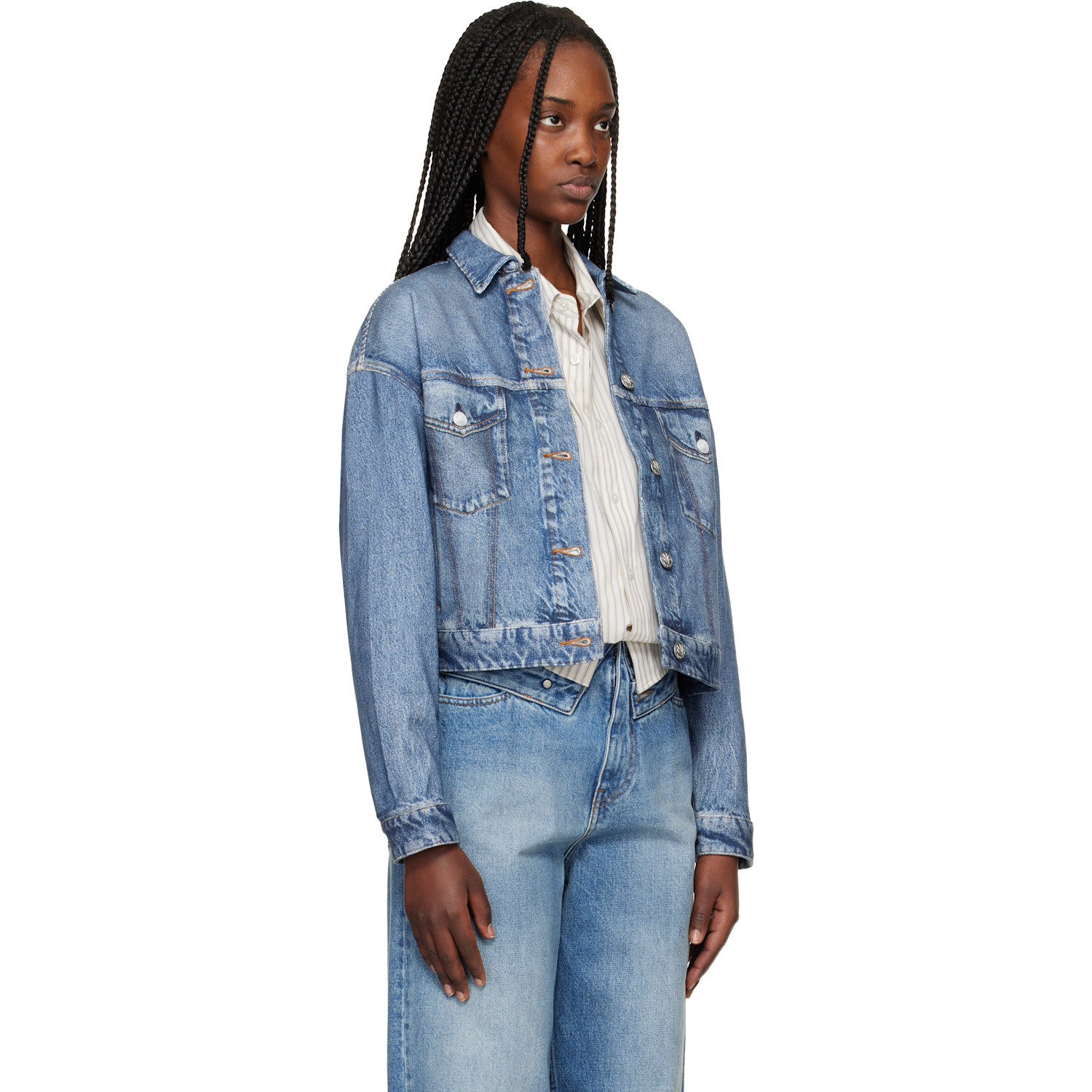  Rag & Bone Blue Miramar Trucker Jacket 