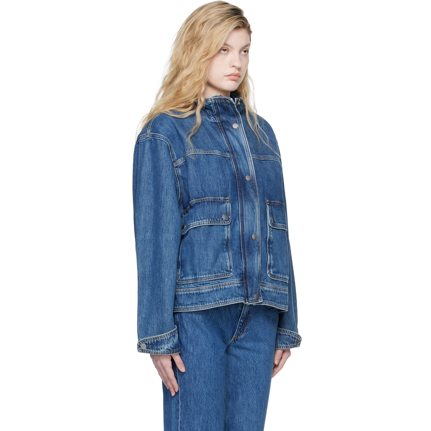  Rag & Bone Blue Sophia Denim Jacket 