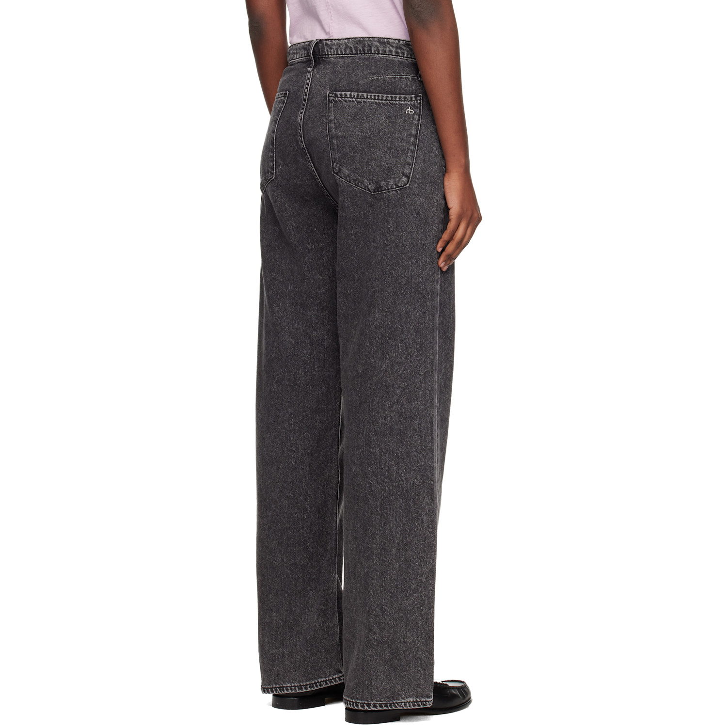  Rag & Bone Black Phoebe Wide-leg Drawstring Jeans 