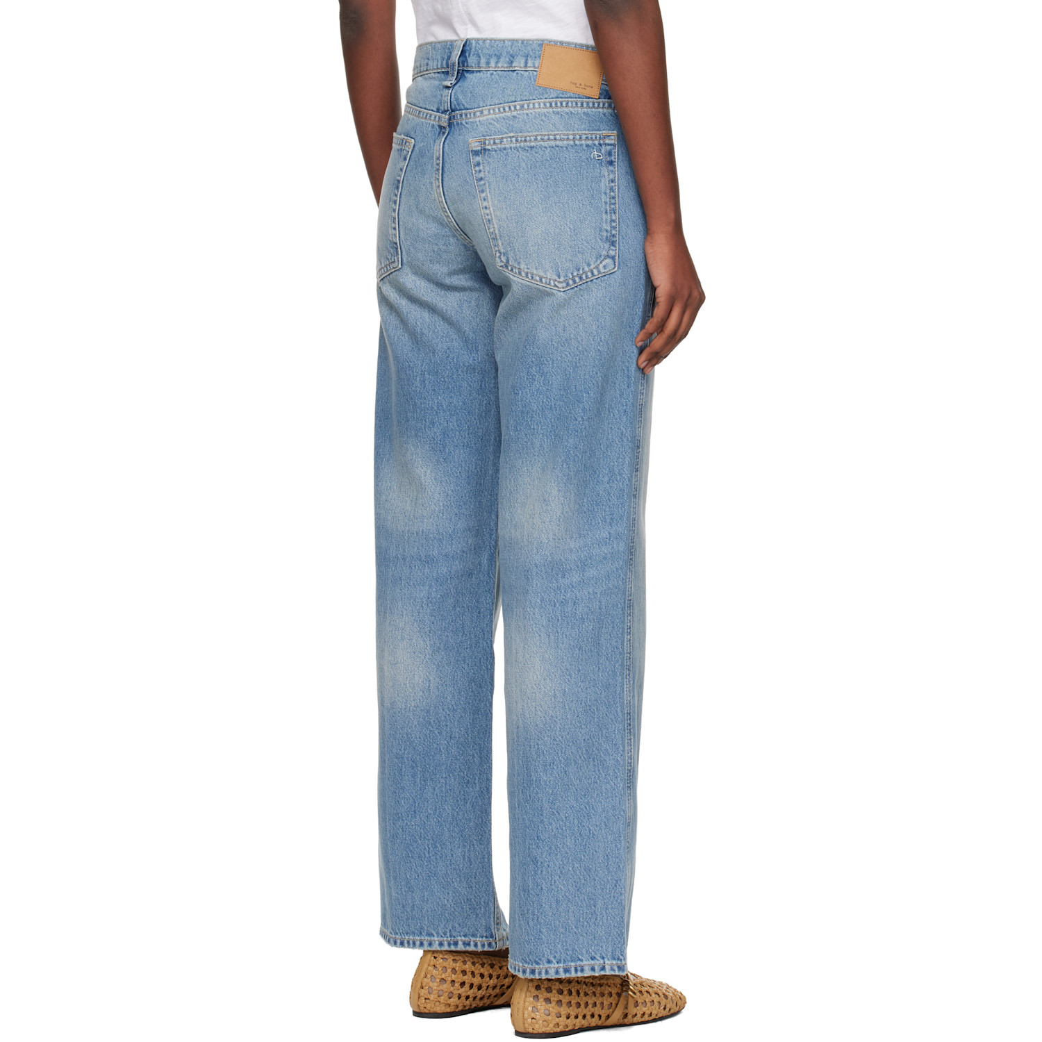  Rag & Bone Blue Saige Relaxed Straight Jeans 