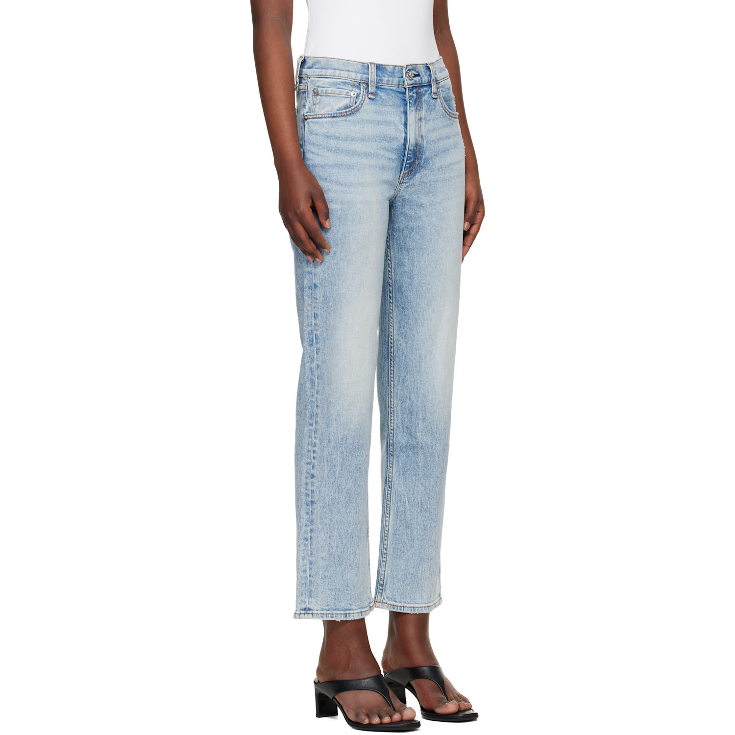  Rag & Bone Blue Harlow Ankle Straight Jeans 