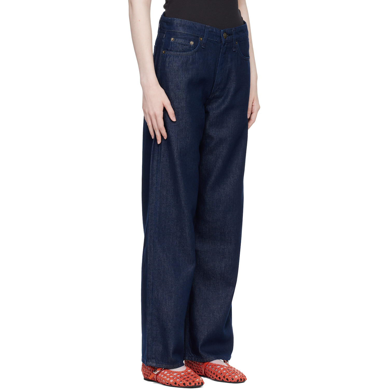  Rag & Bone Navy Logan Wide-leg Jeans 