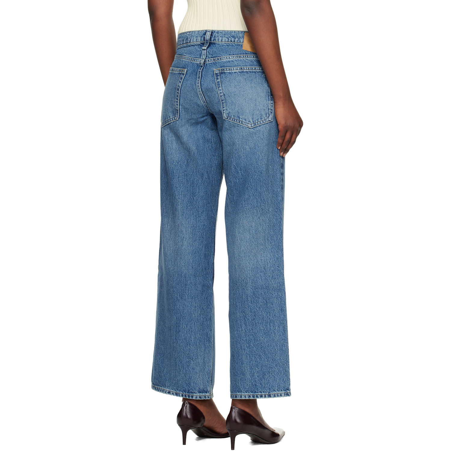  Rag & Bone Blue Saige Relaxed Straight Jeans 