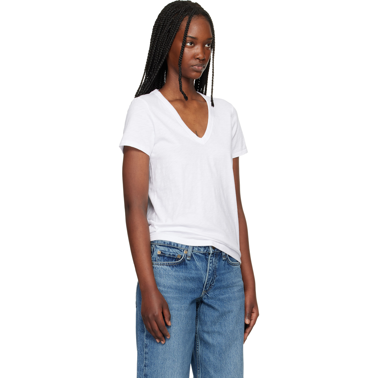  Rag & Bone White 'the Slub Vee' T-shirt 