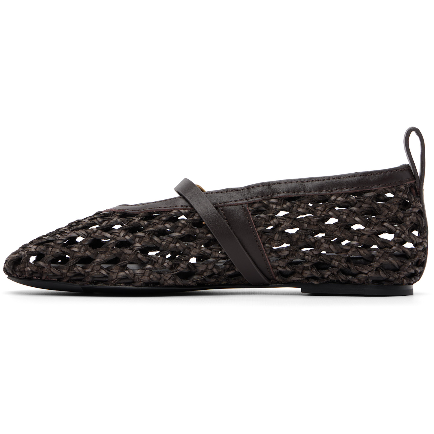  Rag & Bone Brown Spire Woven Mary Jane Faux-leather Flats 