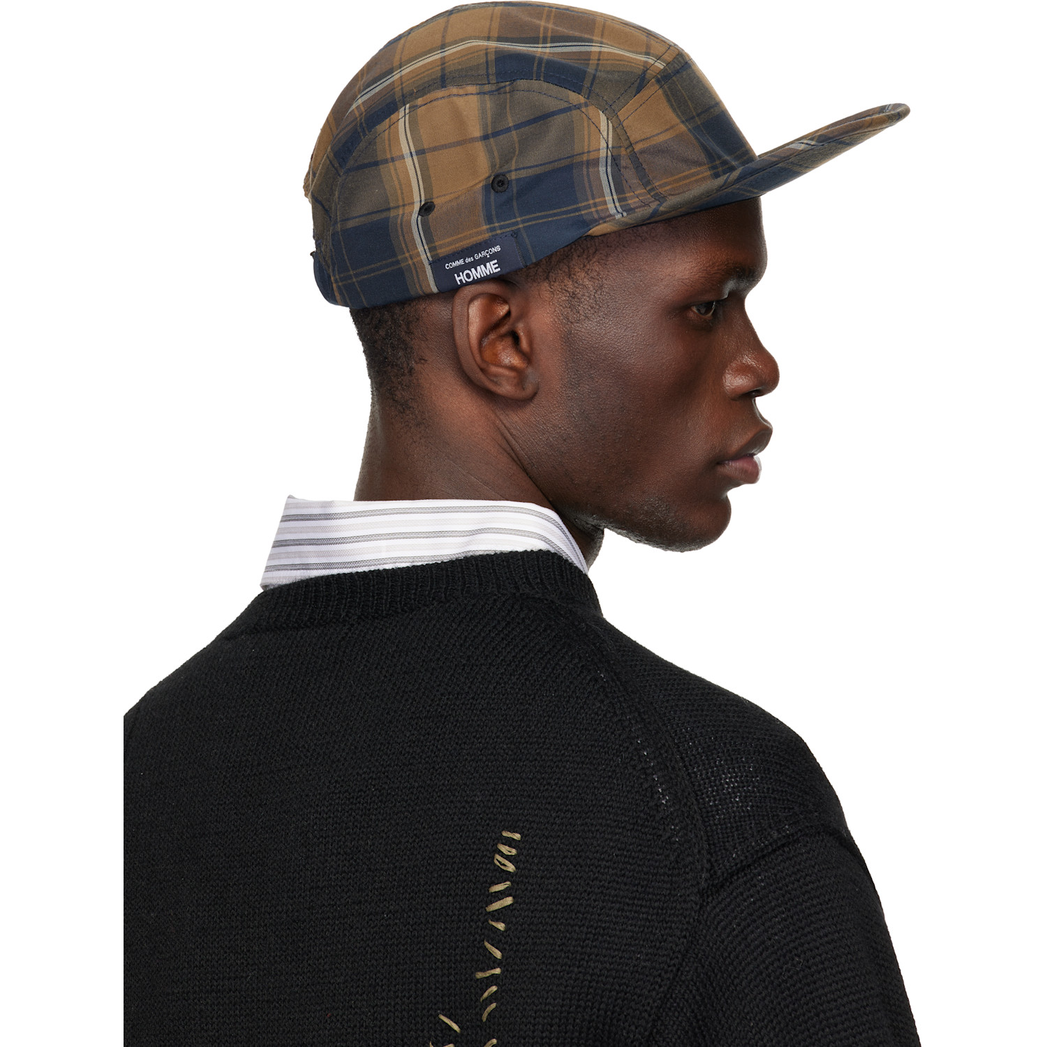  Comme Des Garçons Homme Khaki & Brown Briefing Edition Check Cap 