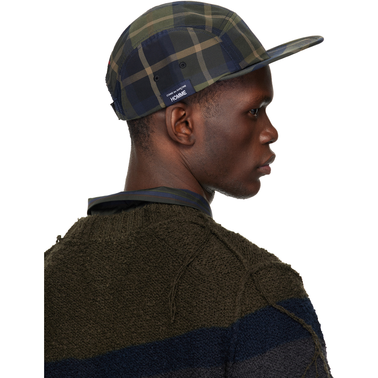  Comme Des Garçons Homme Khaki & Brown Briefing Edition Check Cap 