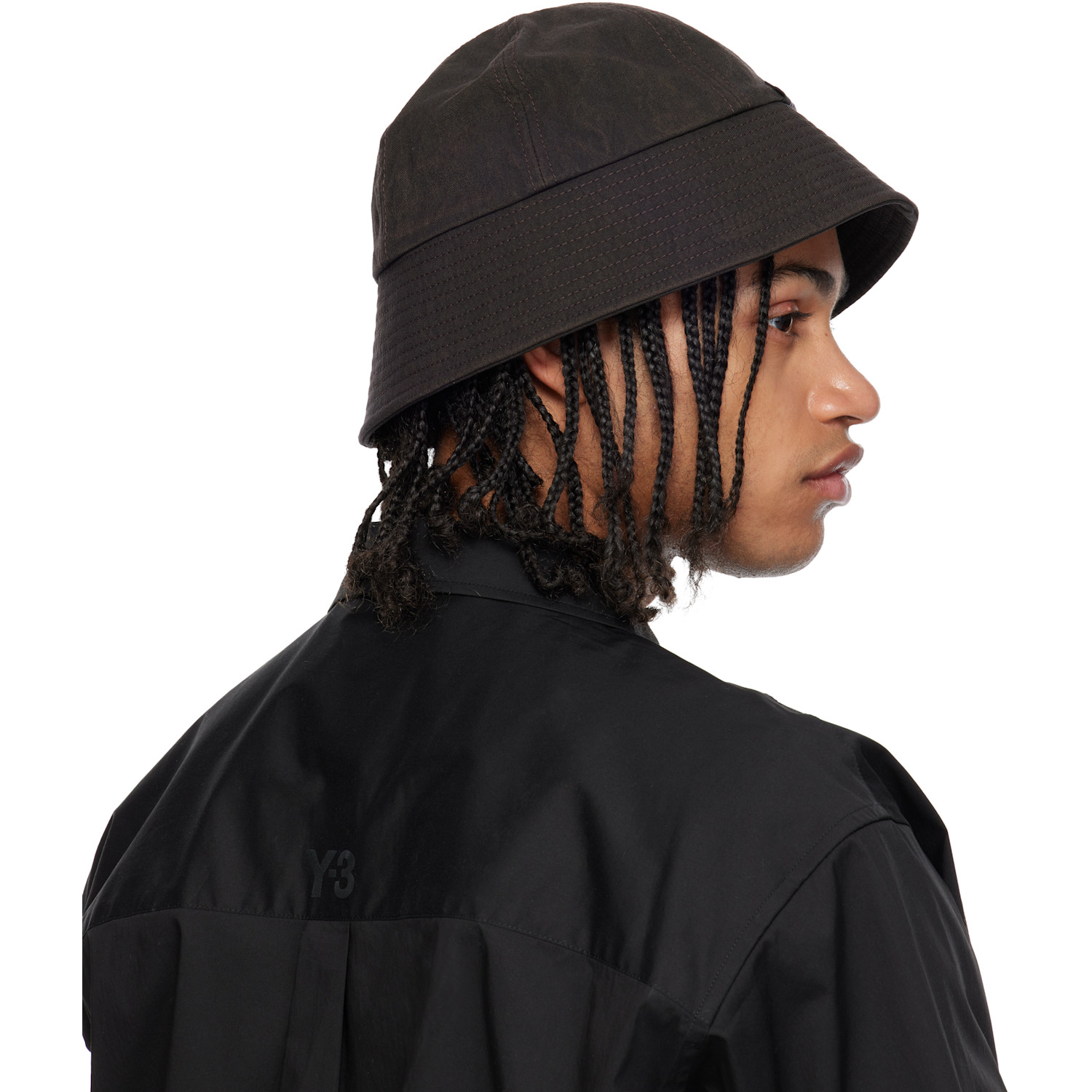  Comme Des Garçons Homme Brown Garment Dyed Oxford Bucket Hat 