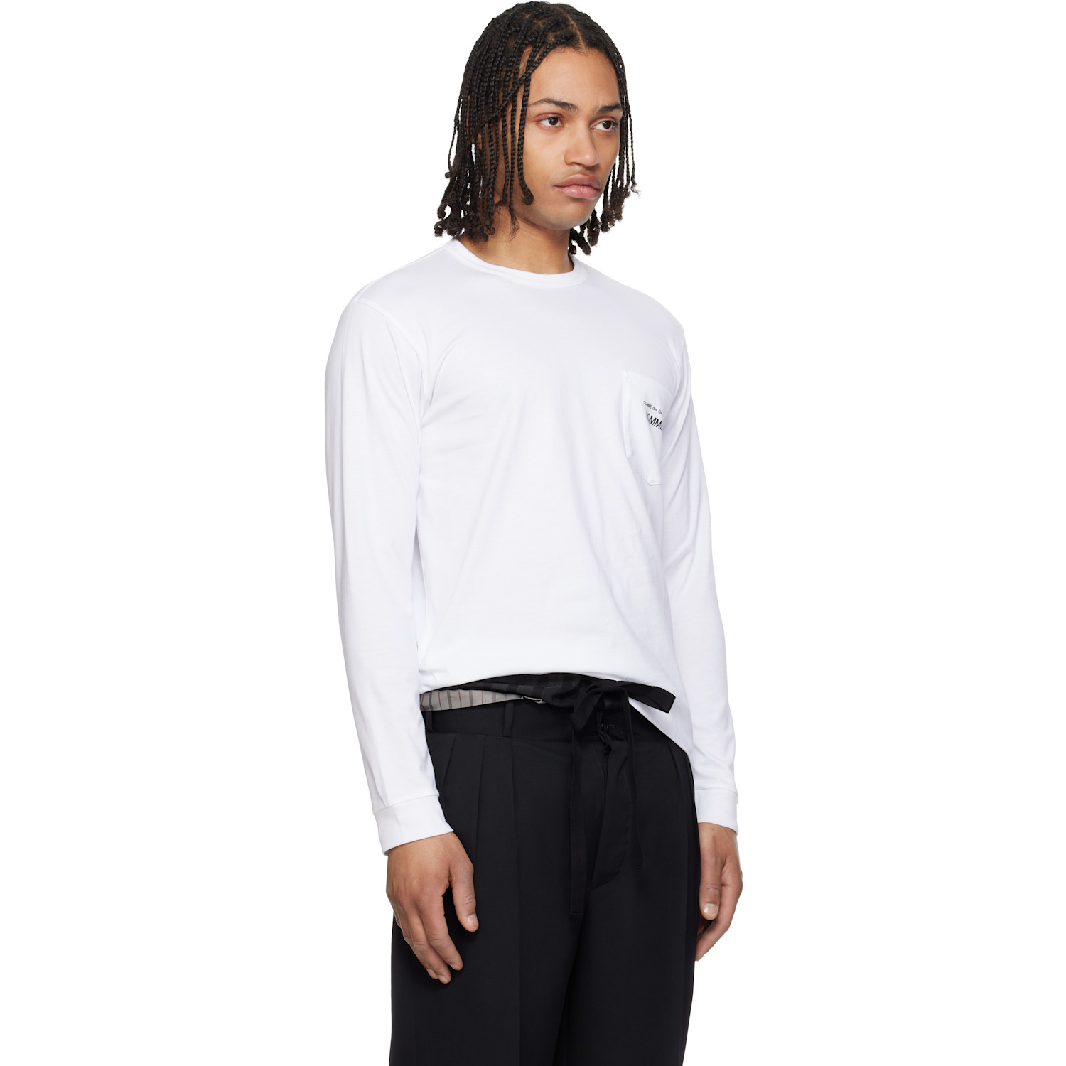  Comme Des Garçons Homme White Pocket Ls T-shirt 
