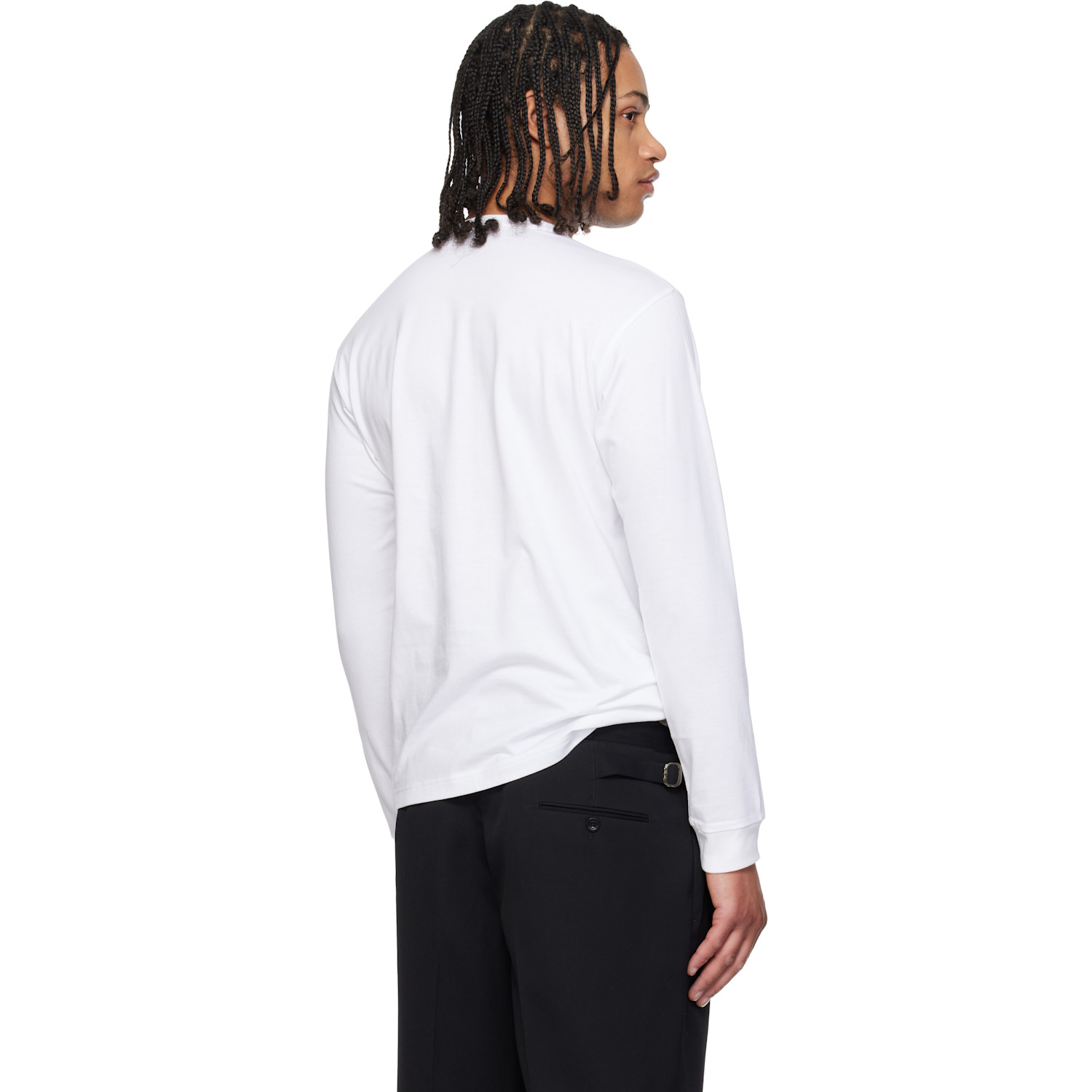  Comme Des Garçons Homme White Pocket Ls T-shirt 
