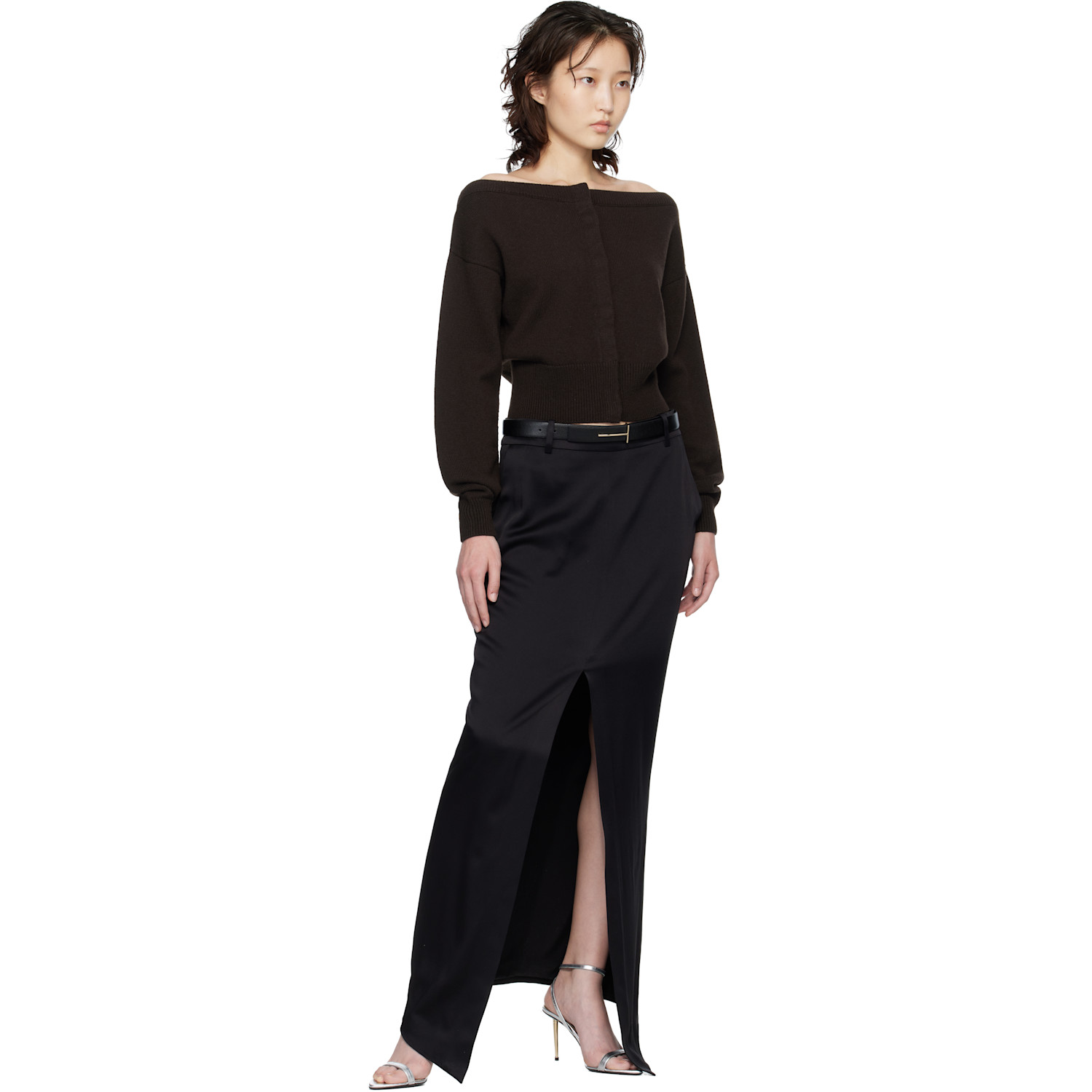  Tom Ford Black Supple Grain Leather Belt 