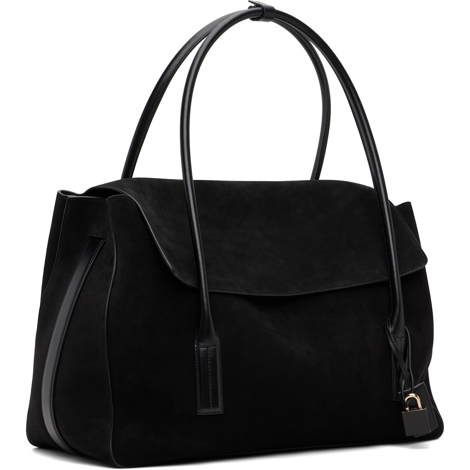  Tom Ford Black Suede Leather Eclipse Large Shoulder Bag 