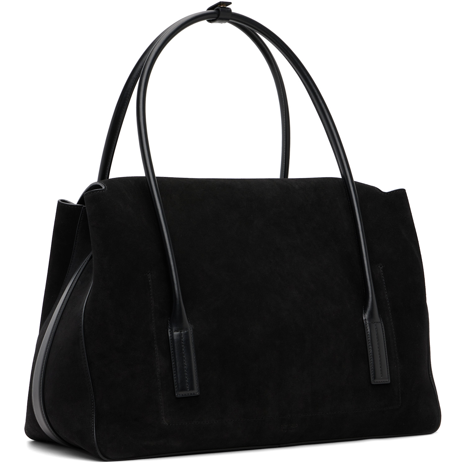  Tom Ford Black Suede Leather Eclipse Large Shoulder Bag 