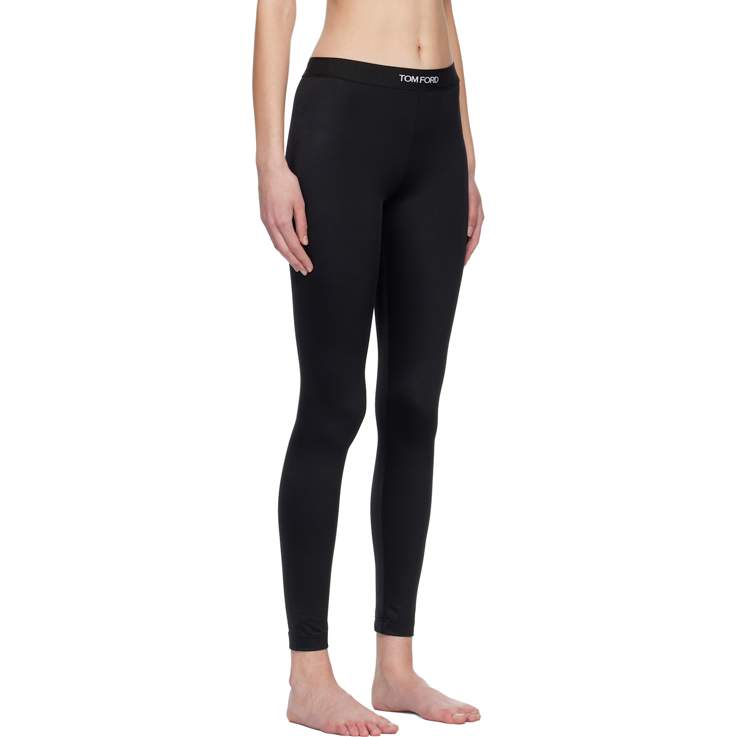  Tom Ford Black Lustrous Jersey Signature Leggings 