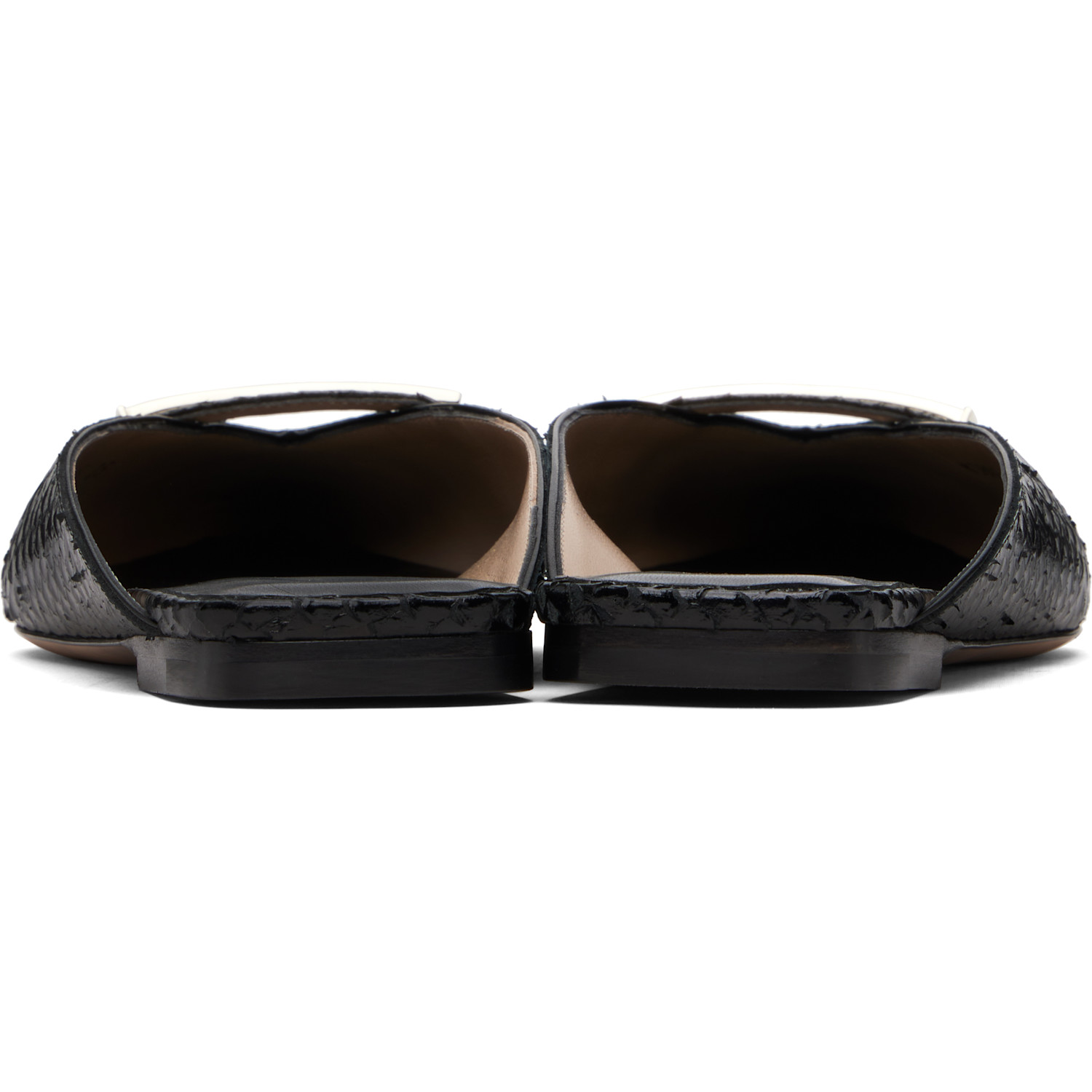  Tom Ford Black Printed Python Julianne Mule Flats 