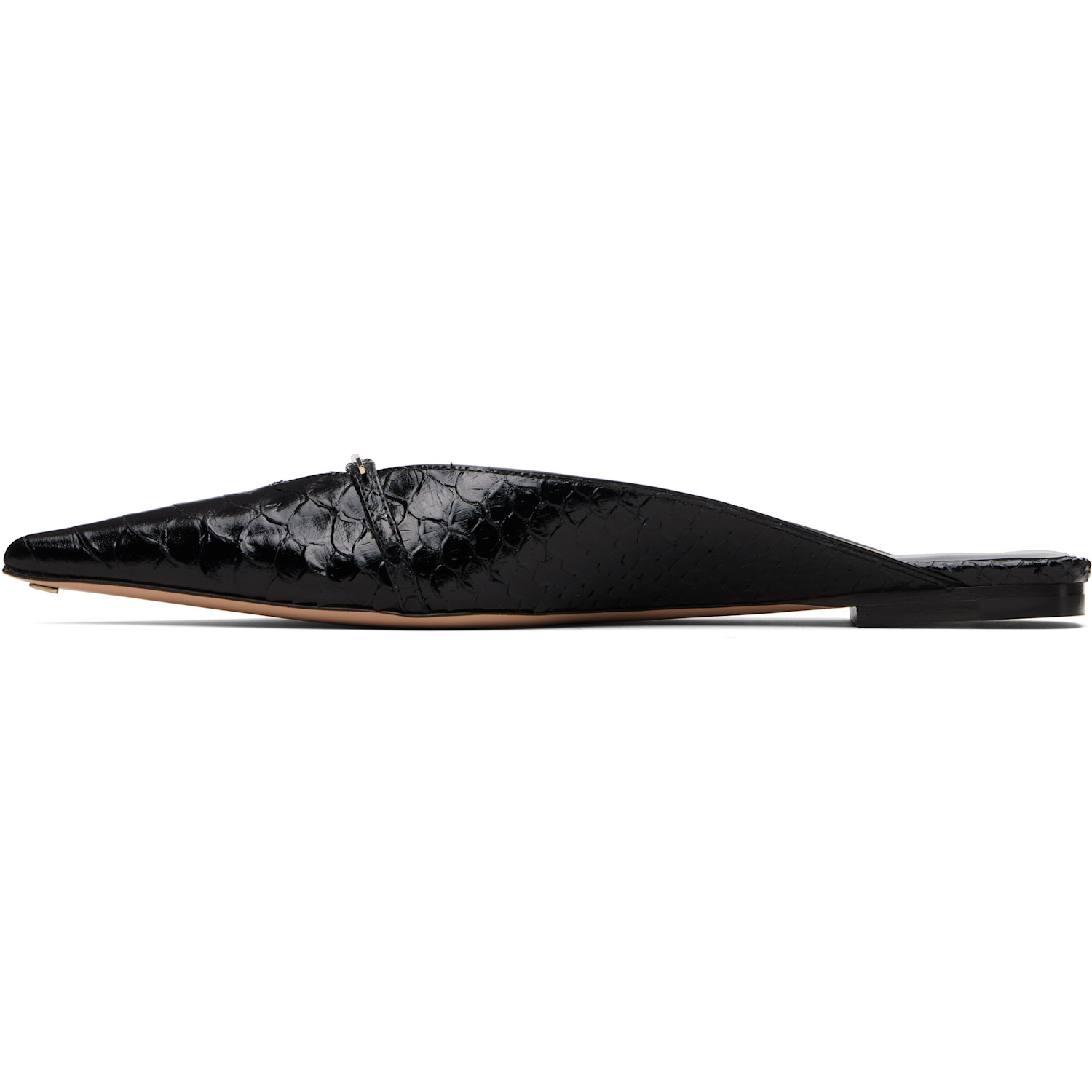  Tom Ford Black Printed Python Julianne Mule Flats 