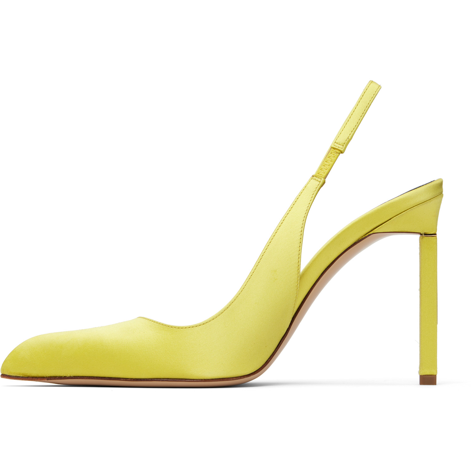  Tom Ford Yellow Satin T Slingback Heels 