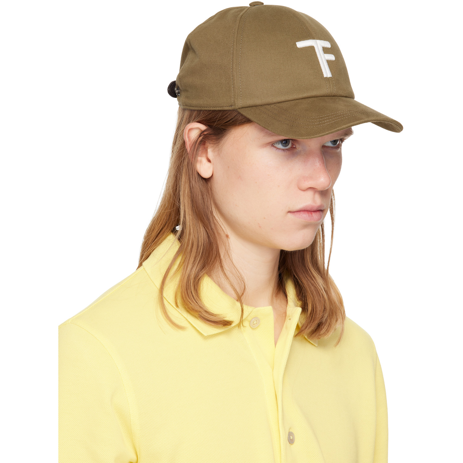  Tom Ford Khaki Brushed Cotton Cap 
