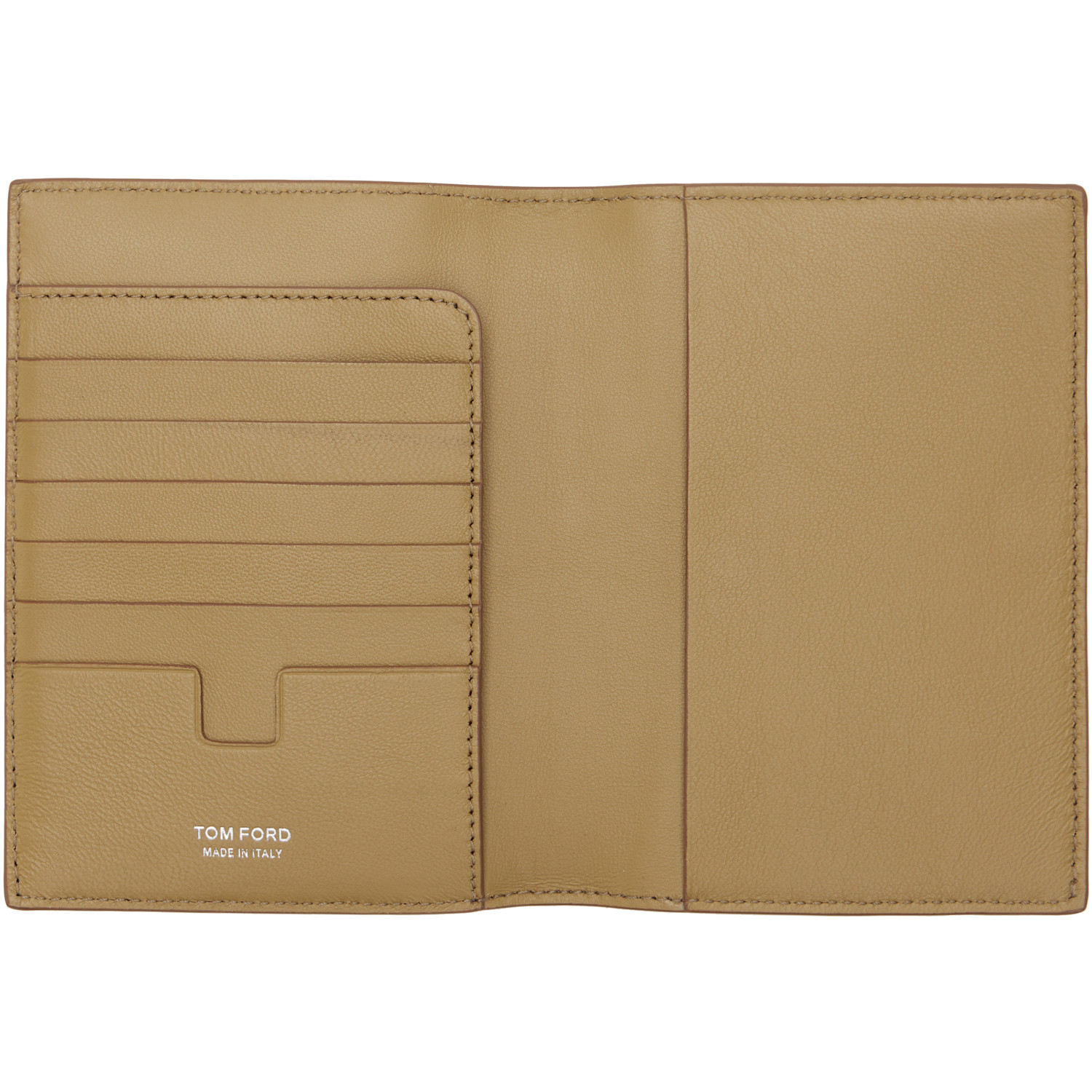  Tom Ford Tan Shiny Croc 't Line' Passport Holder 